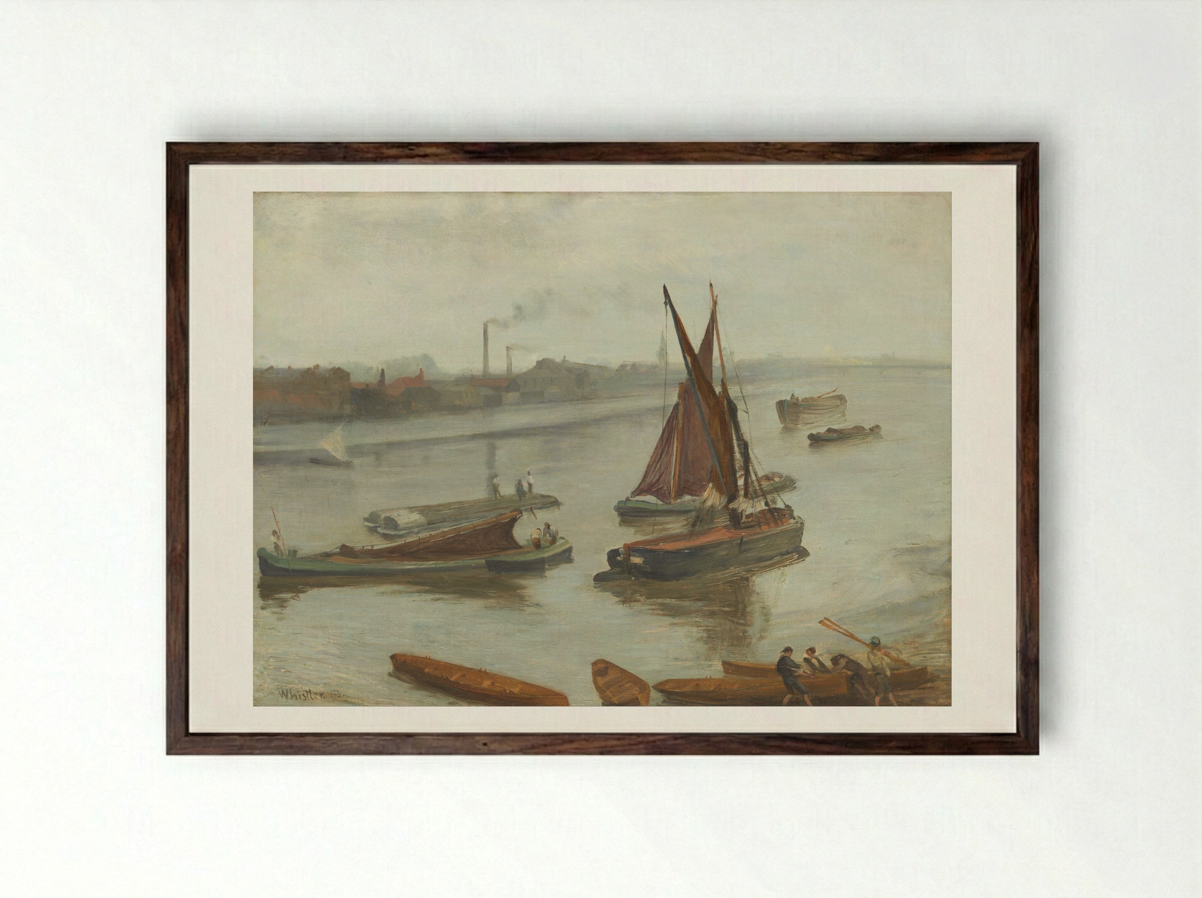 Nocturne: Palaces - James Abbott McNeill Whistler - Framed Print Dark Wood