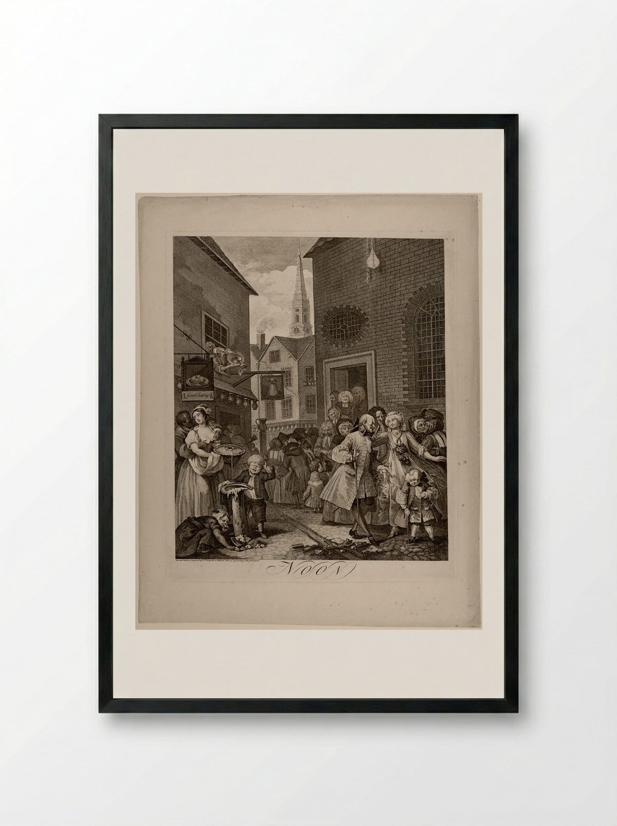 Noon - William Hogarth - Framed Print Black