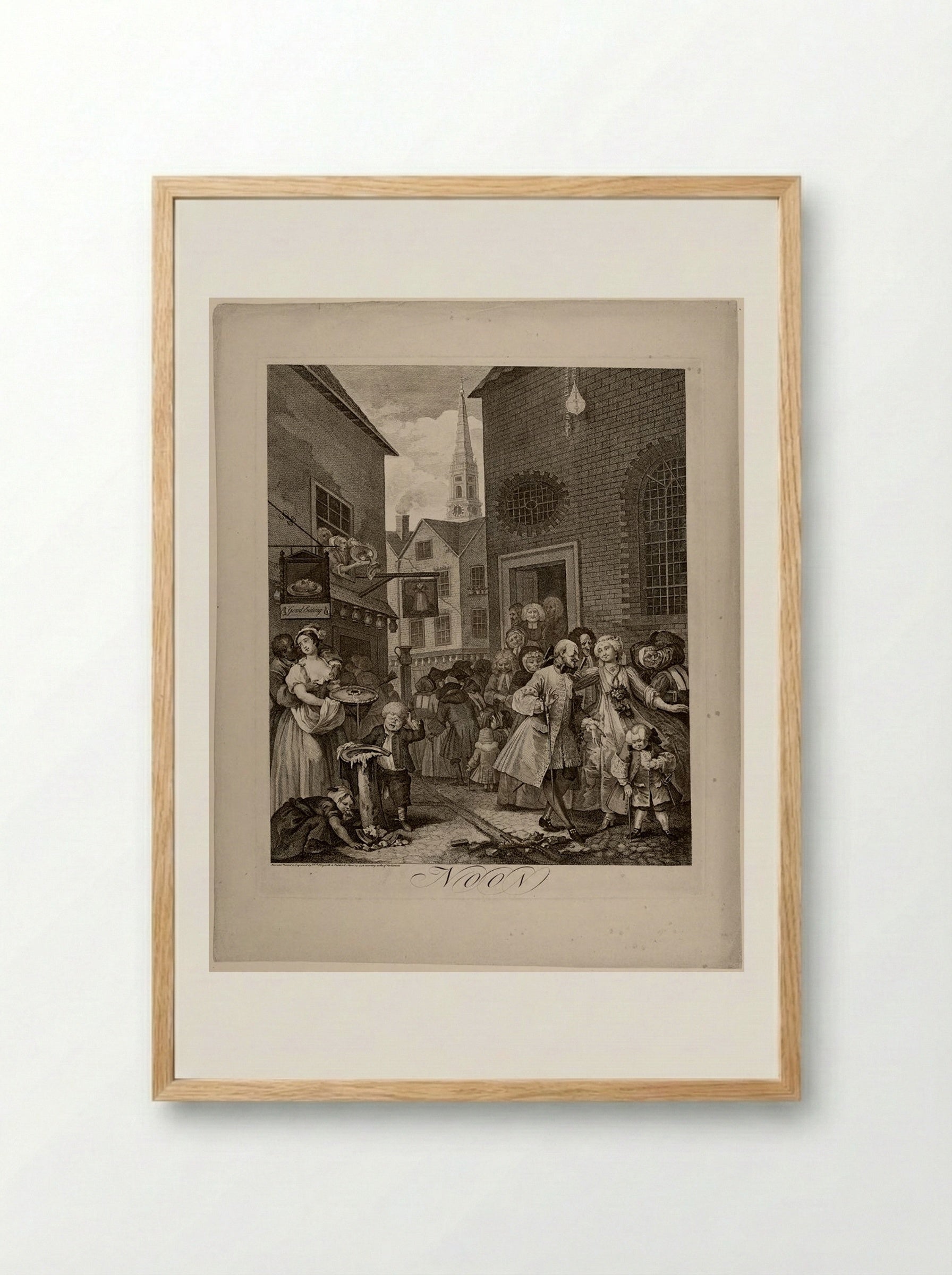 Noon - William Hogarth - Framed Print Wood