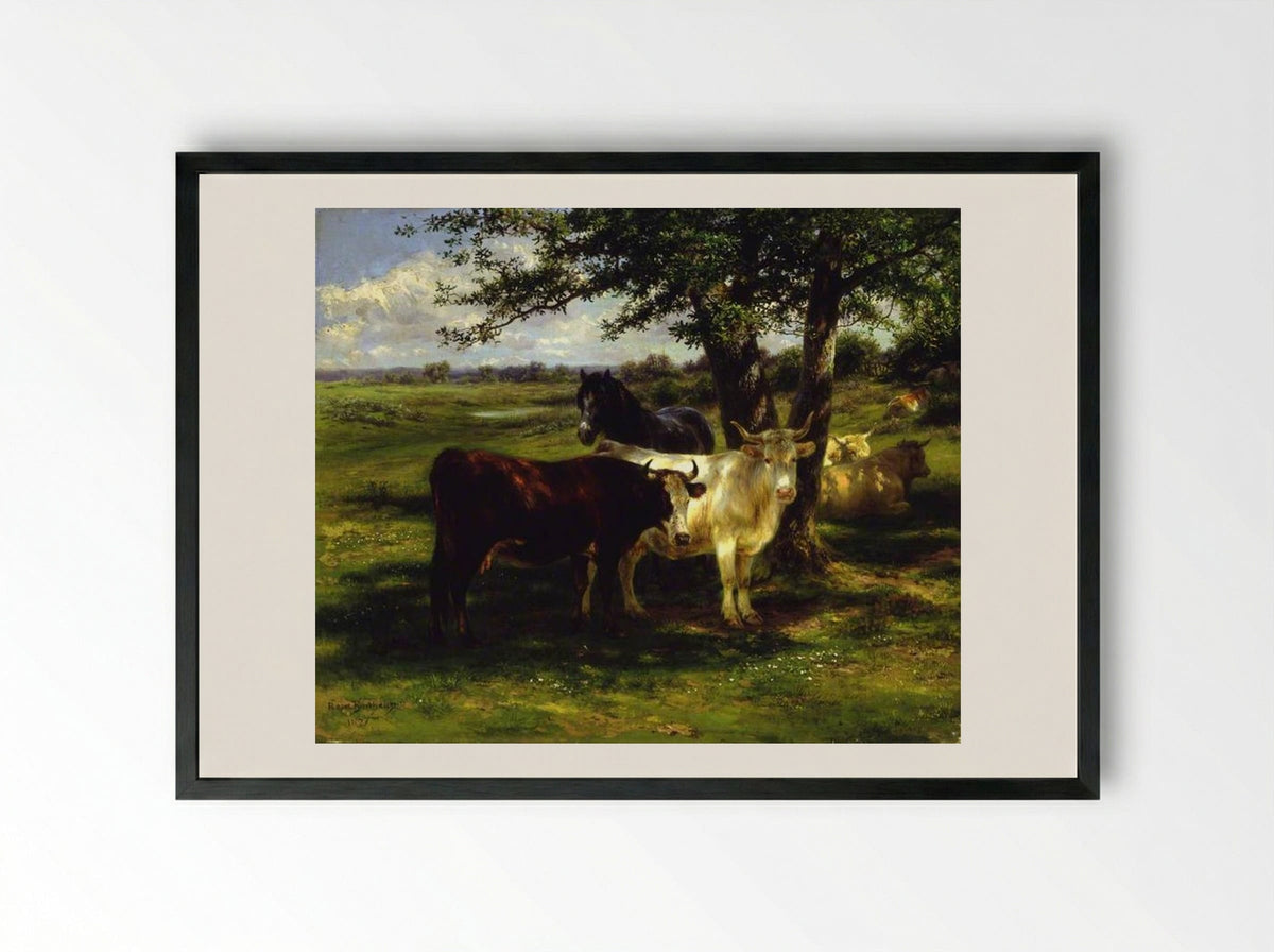 Noonday Rest - Rosa Bonheur - Framed Print Black