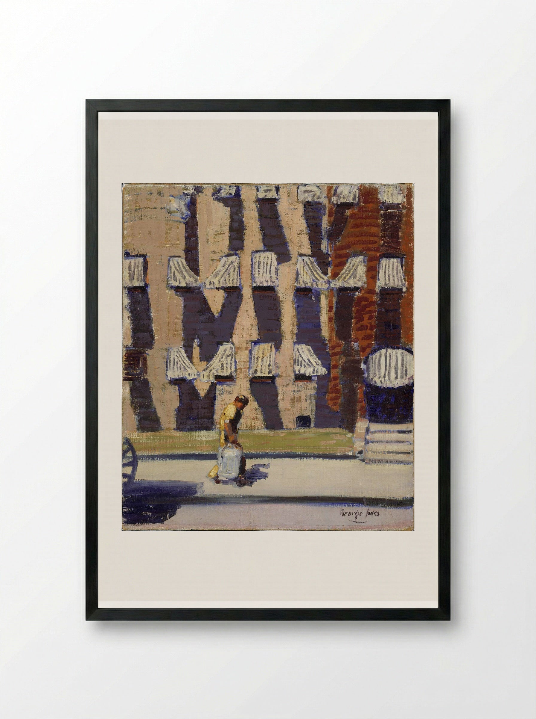 Noontime, St. Botolph Street, Boston - George Luks - Framed Print Black