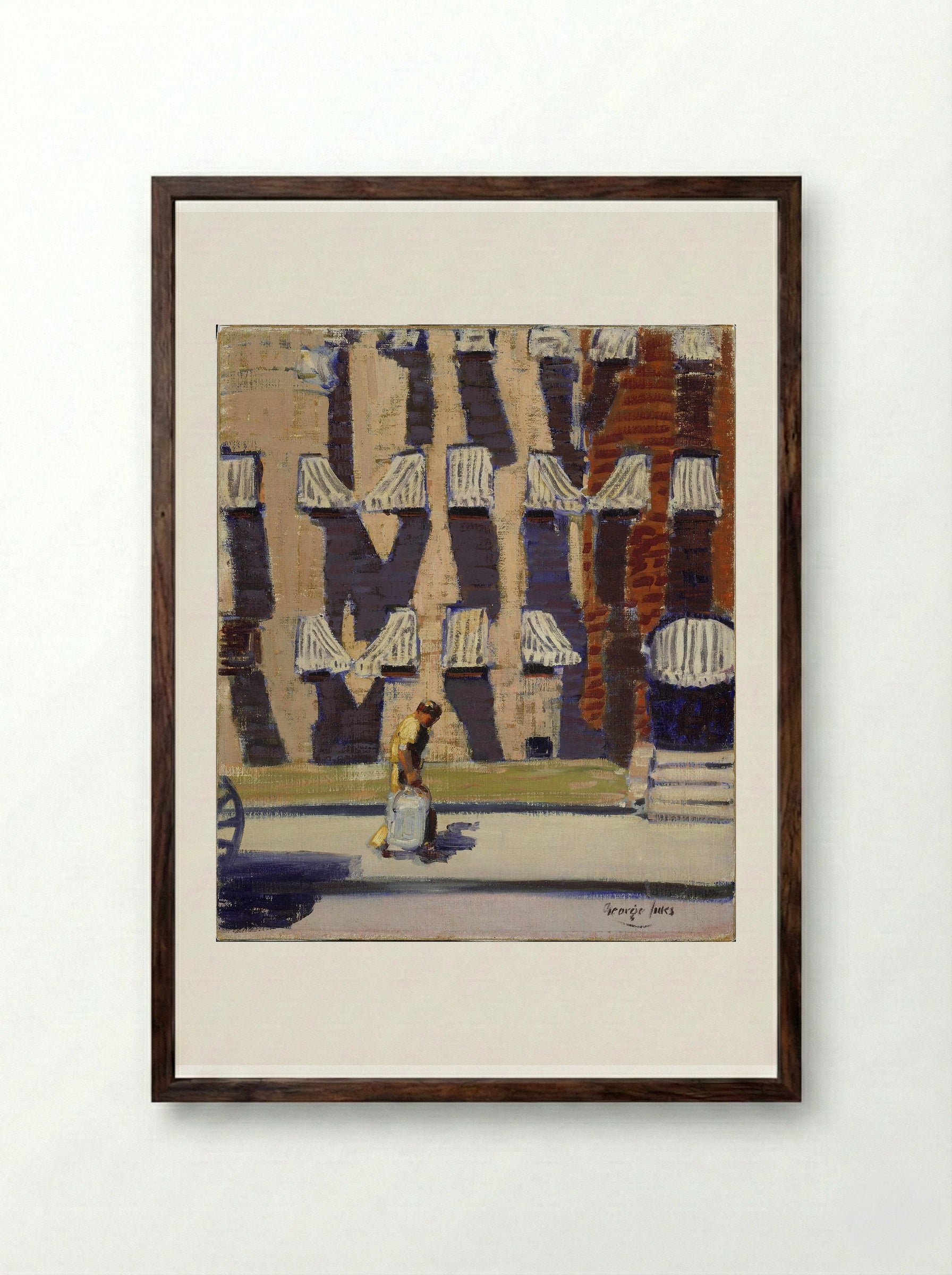 Noontime, St. Botolph Street, Boston - George Luks - Framed Print Dark Wood