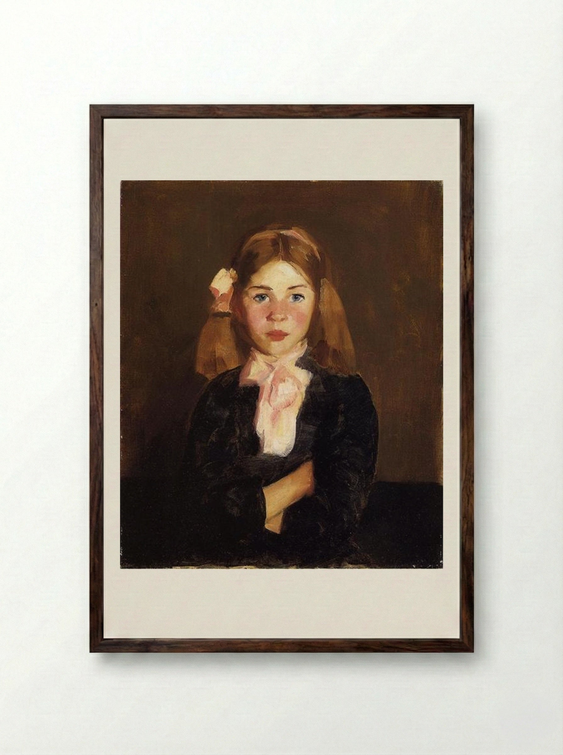 Nora - Robert Henri - Framed Print Dark Wood