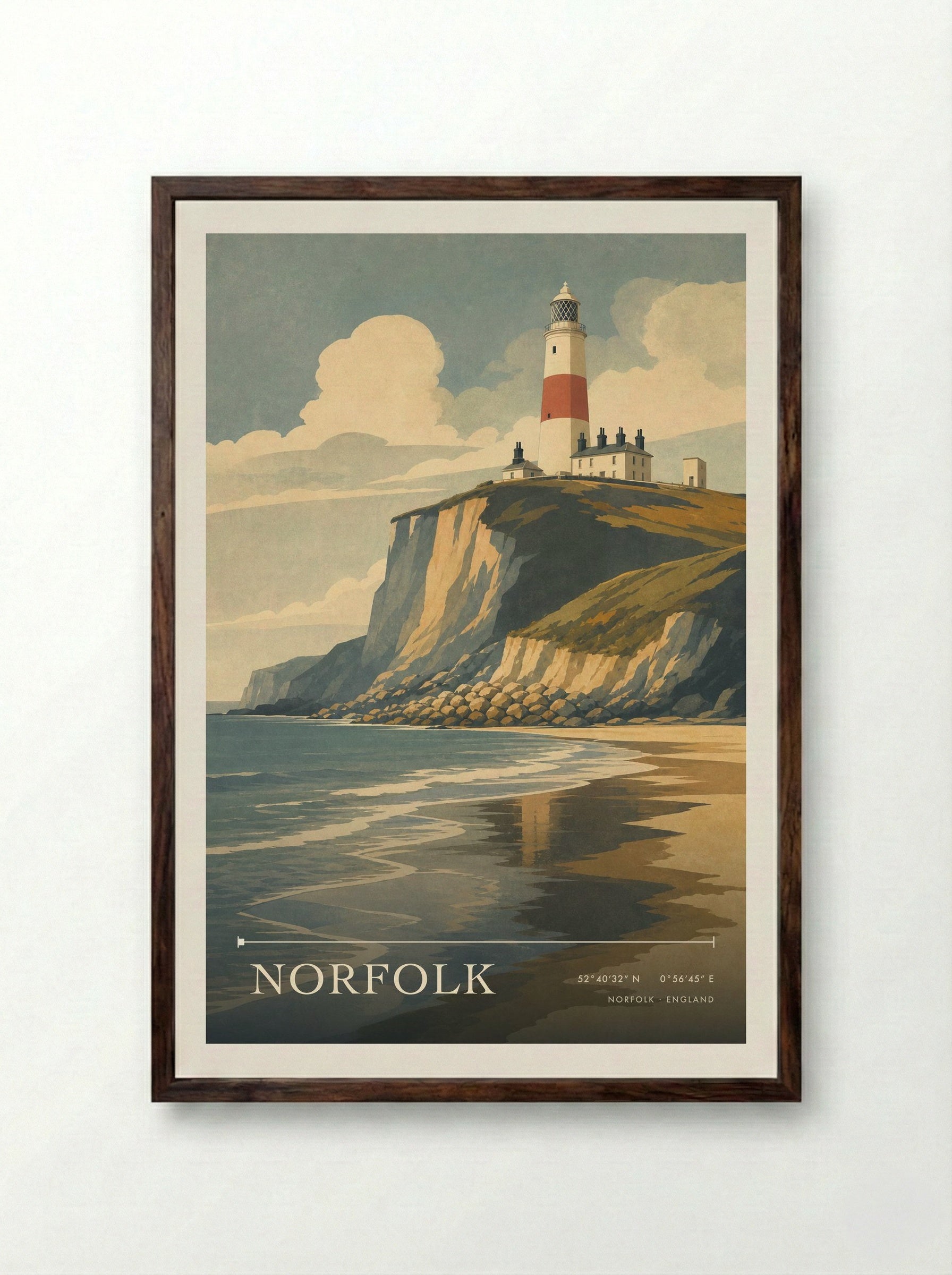 Norfolk England Travel Poster - Framed Print Dark Wood