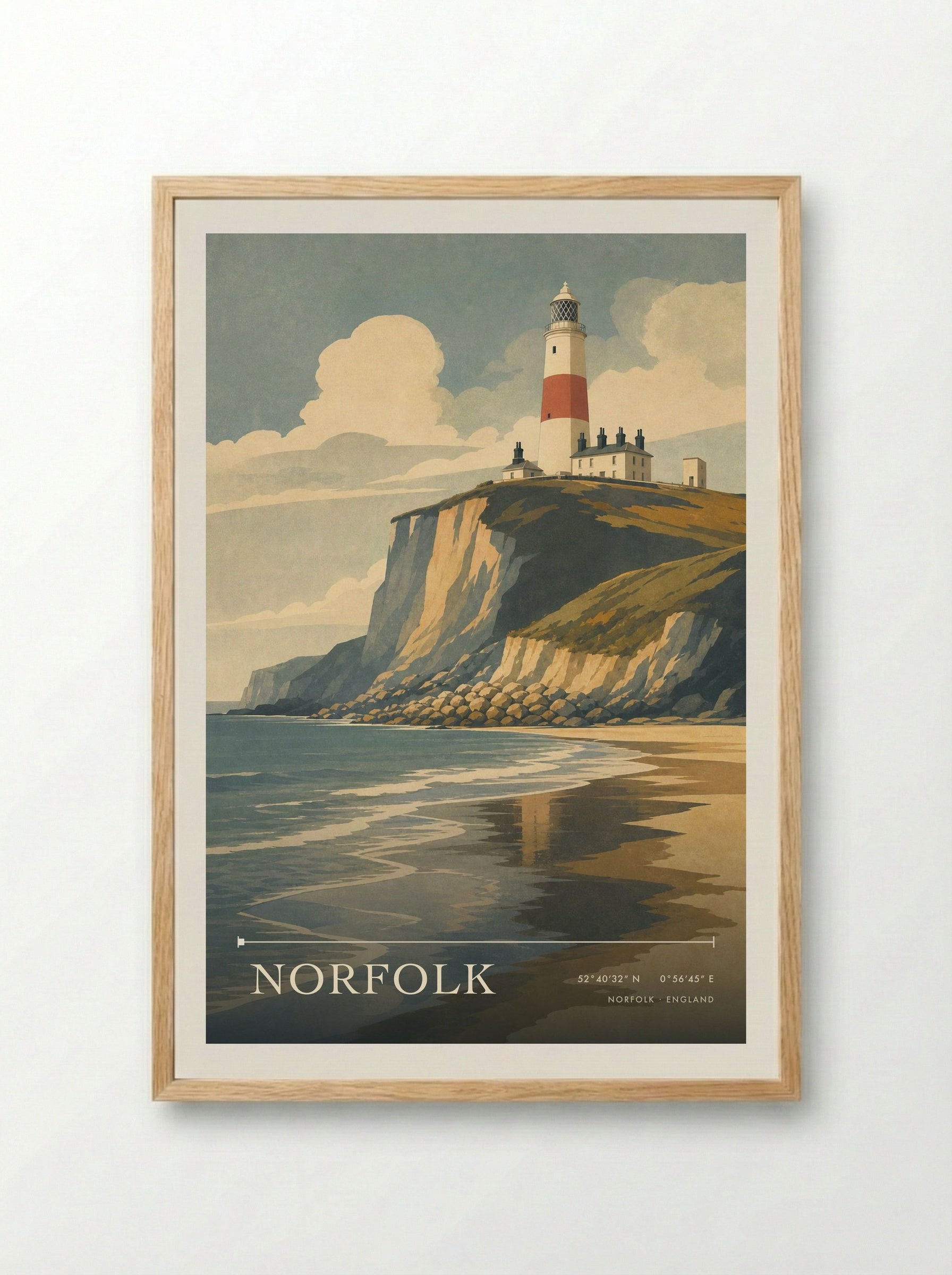 Norfolk England Travel Poster - Framed Print Wood