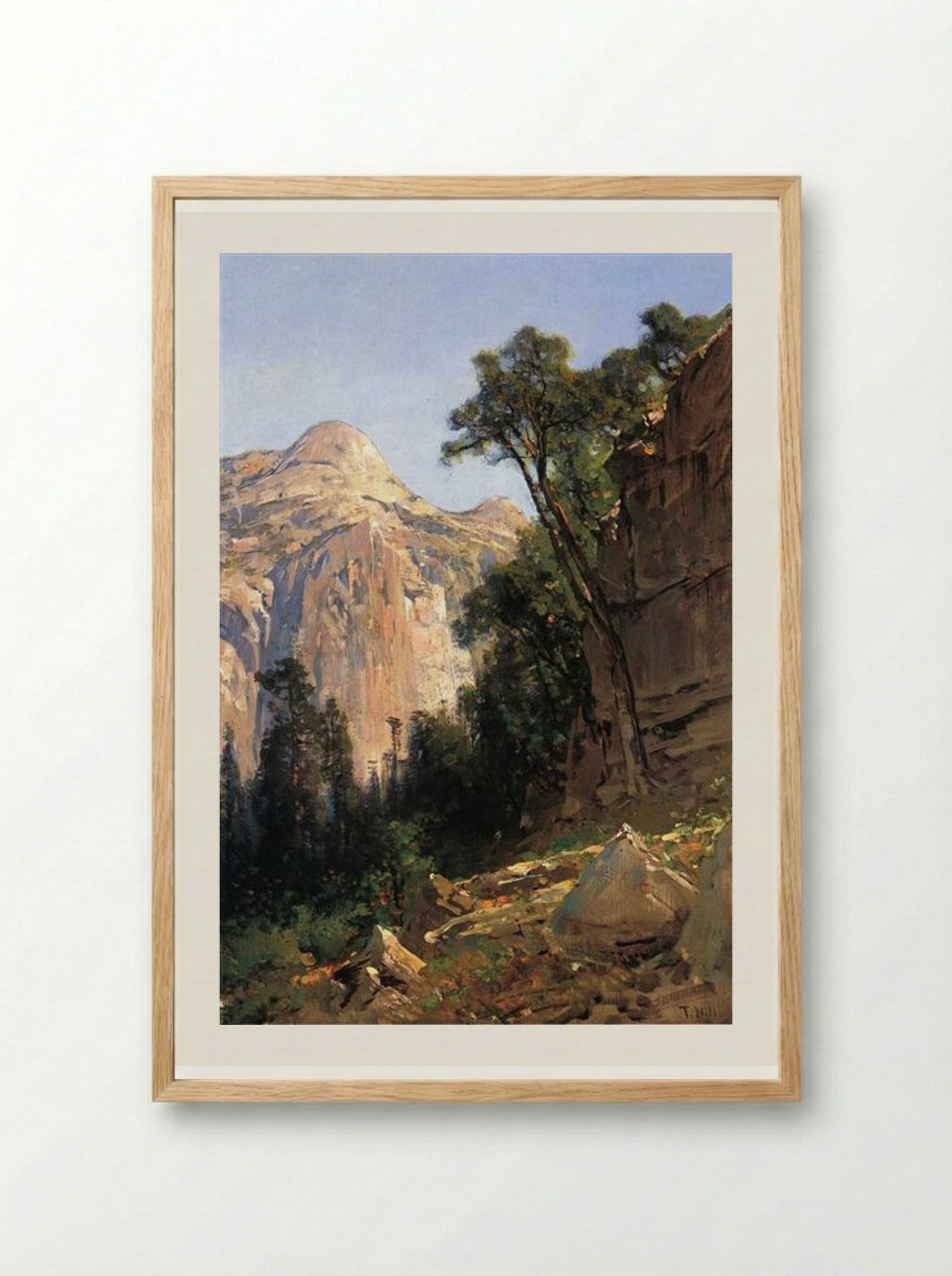 North Dome, Yosemite Valley - Thomas Hill - Framed Print Wood