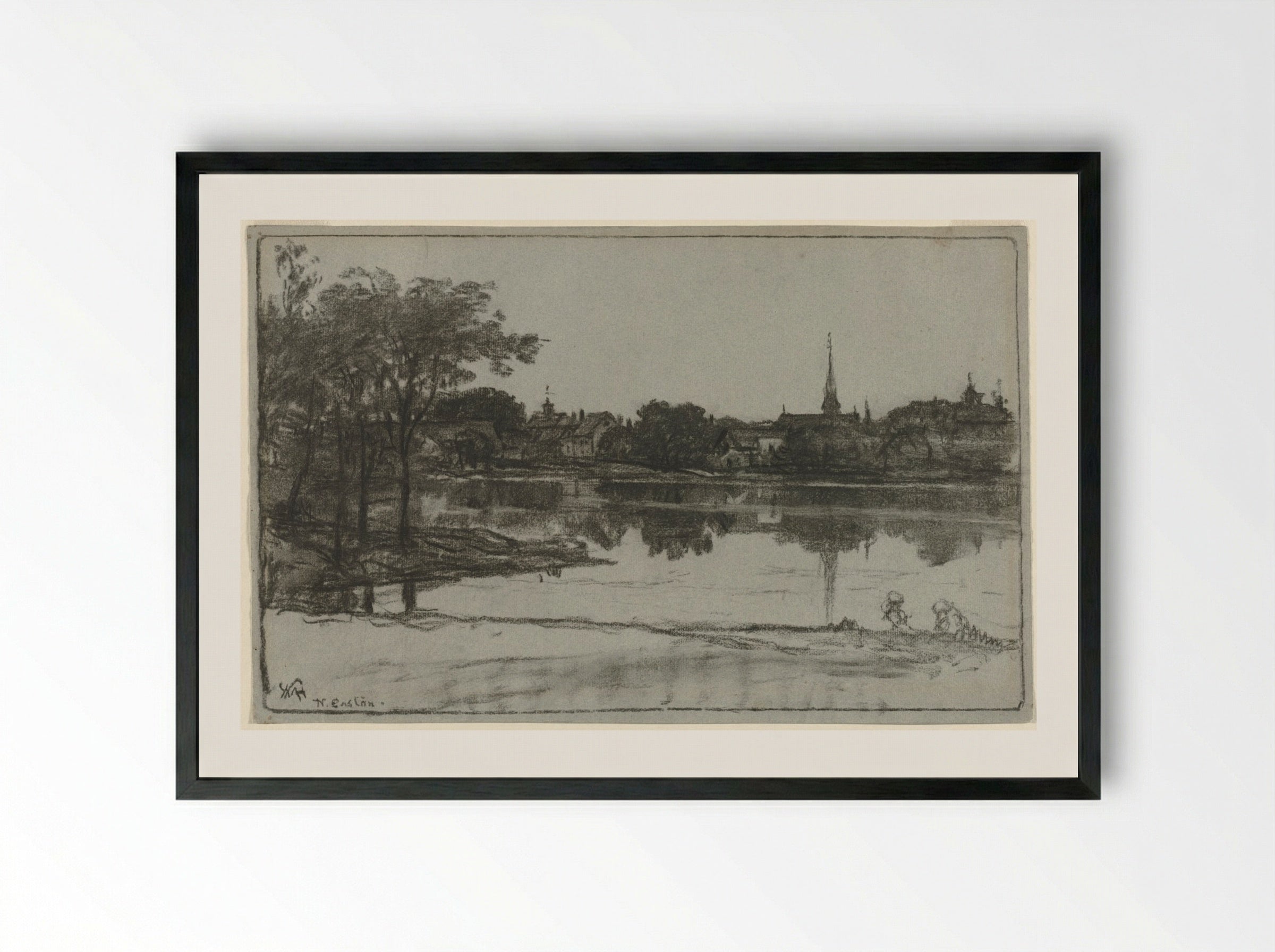 North Easton, Massachusetts - William Morris Hunt - Framed Print Black