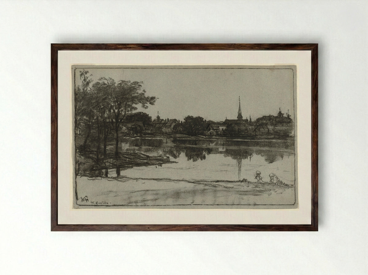 North Easton, Massachusetts - William Morris Hunt - Framed Print Dark Wood
