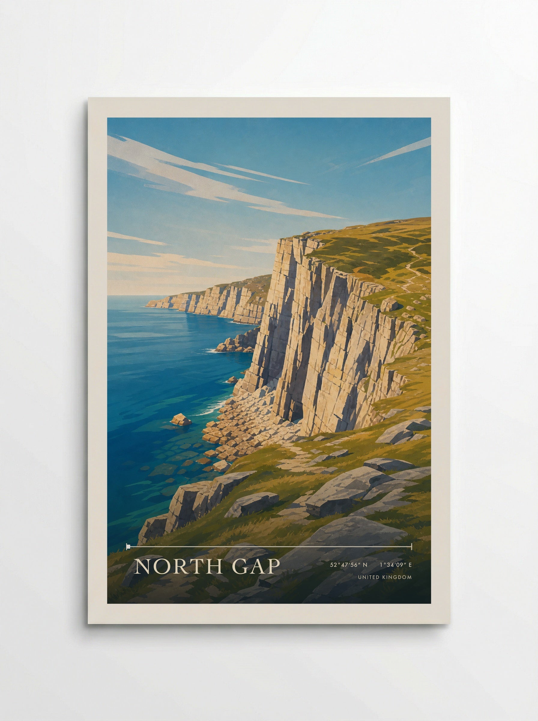 North Gap United Kingdom Travel Poster - Poster