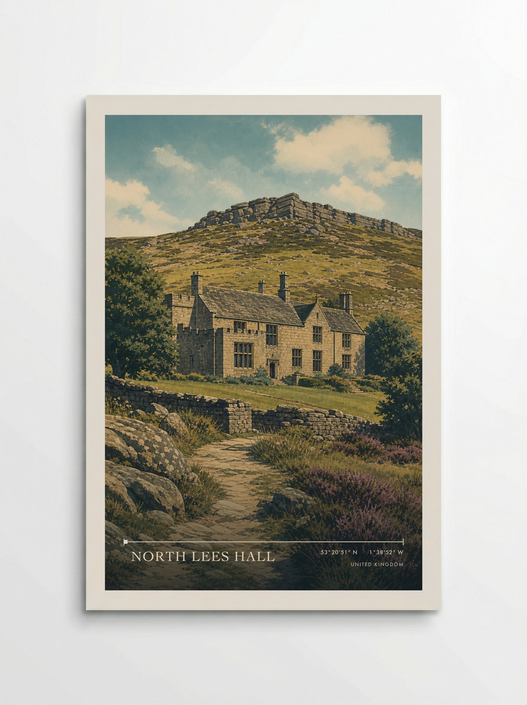 North Lees Hall United Kingdom Travel Poster - Poster