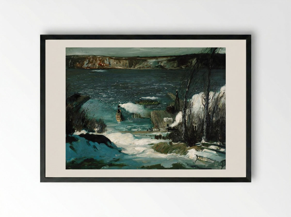 North River - George Bellows - Framed Print Black