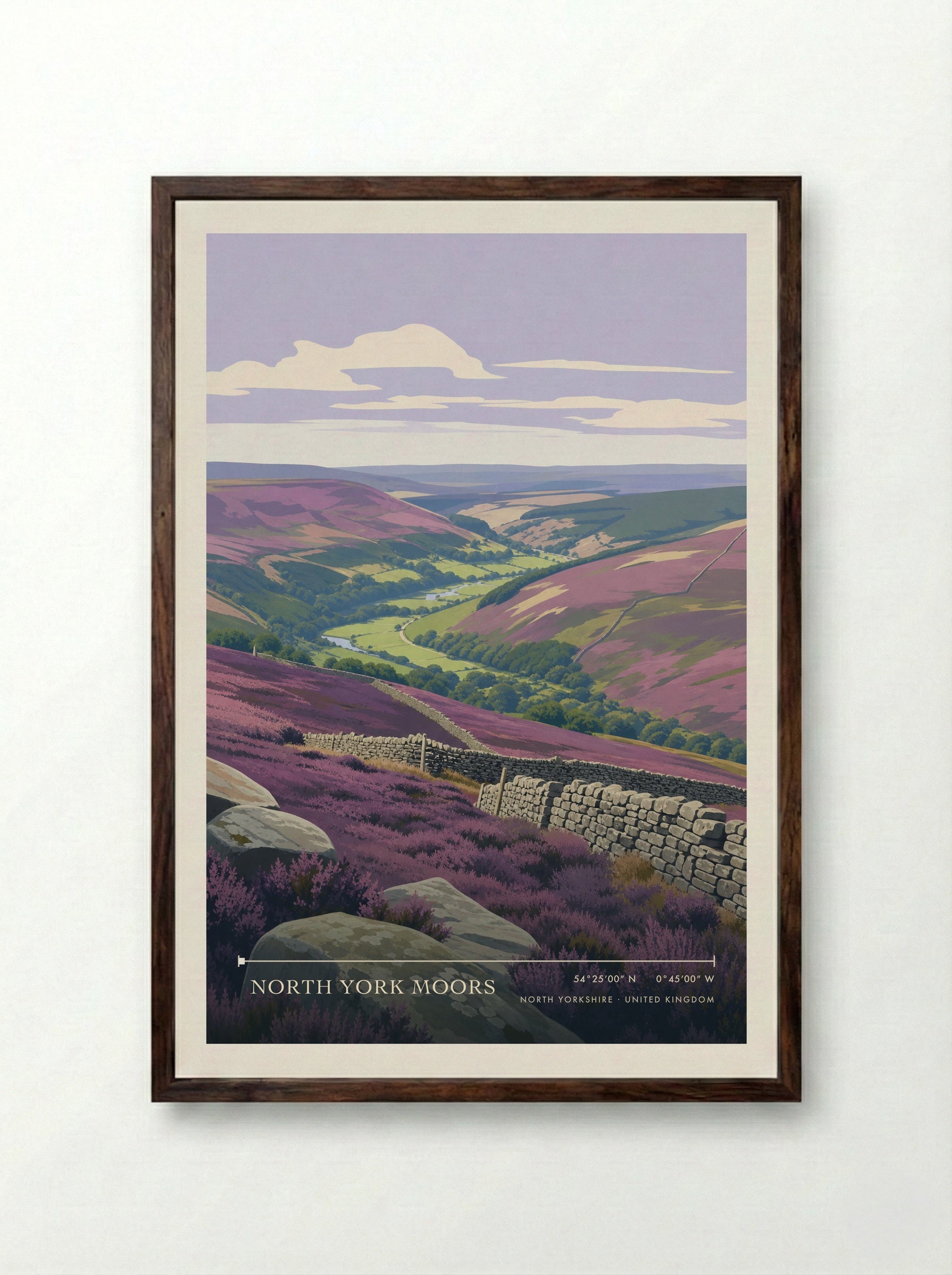 North York Moors North Yorkshire United Kingdom Travel Poster - Framed Print Dark Wood