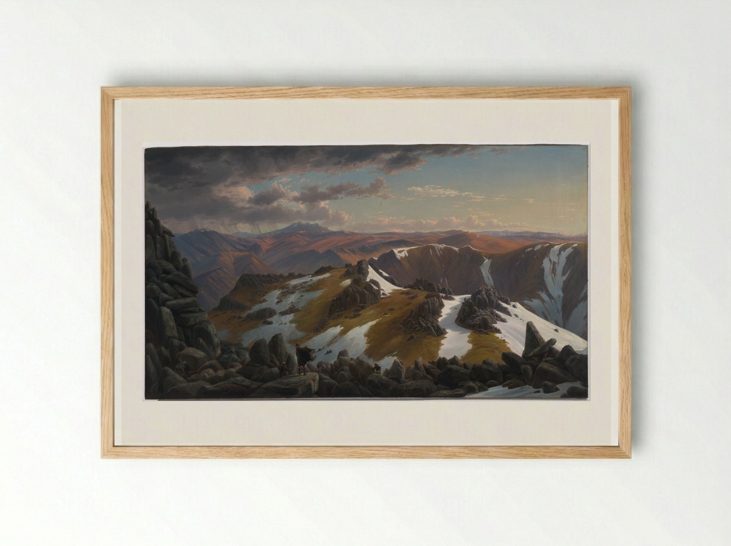 North-east view from the northern top of Mount Kosciusko - Eugene von Guerard - Framed Print Wood