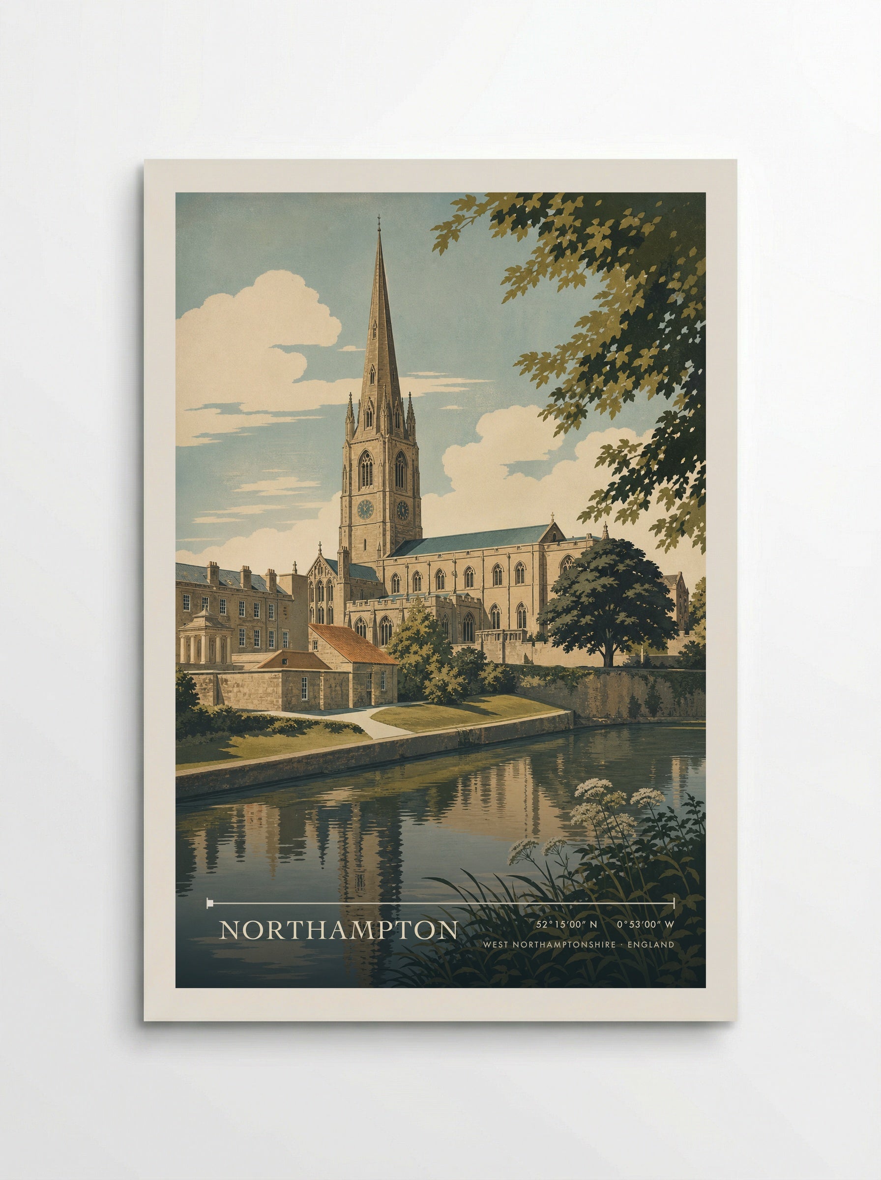 Northampton West Northamptonshire England Travel Poster - Poster