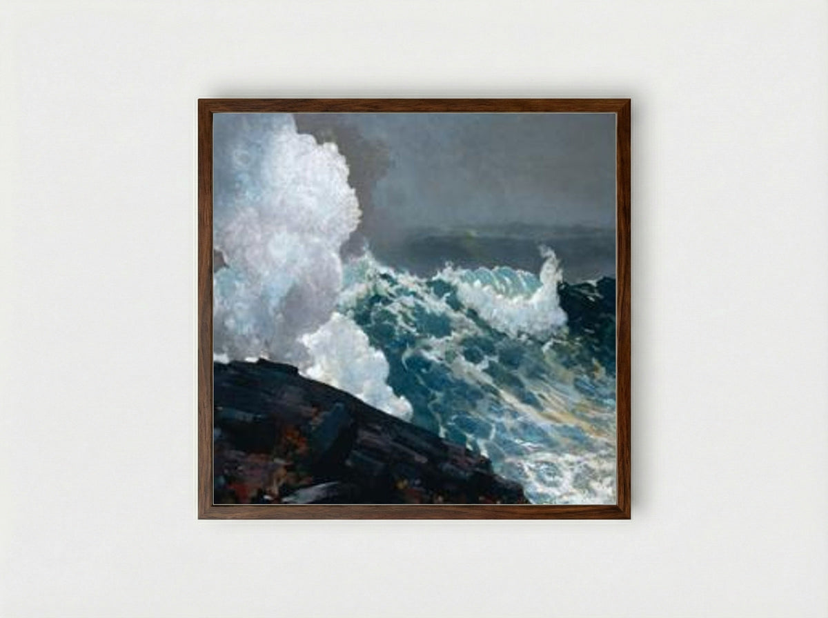 Northeaster - Winslow Homer - Framed Print Dark Wood