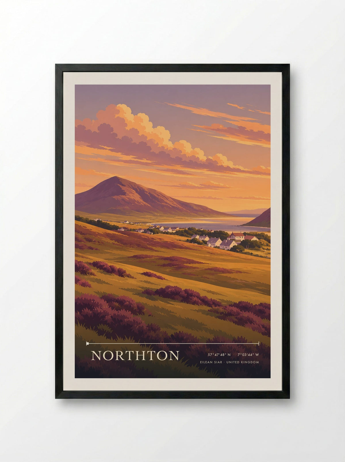 Northton, Eilean Siar | Travel Poster - Framed Print Black