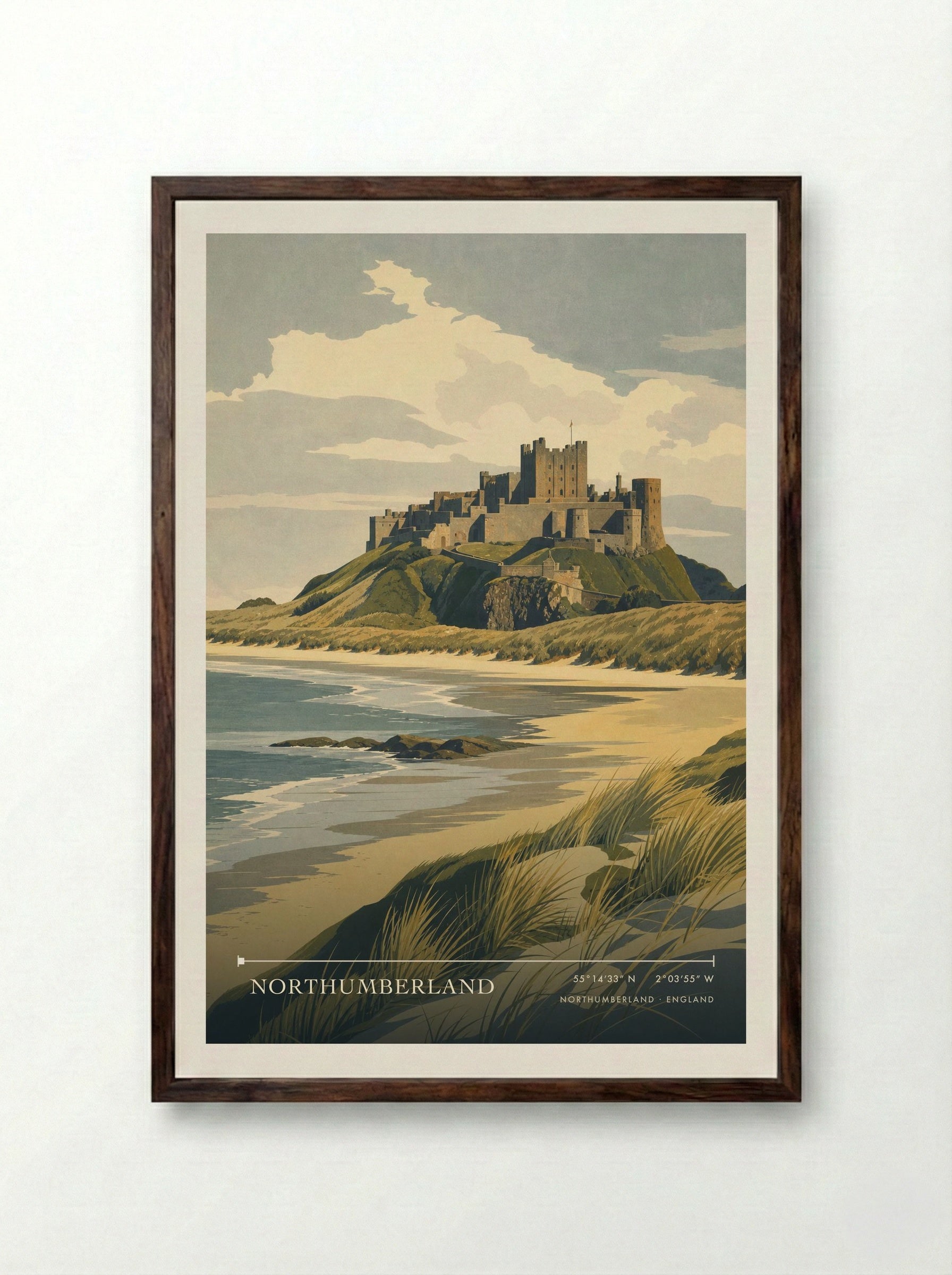 Northumberland England Travel Poster - Framed Print Dark Wood