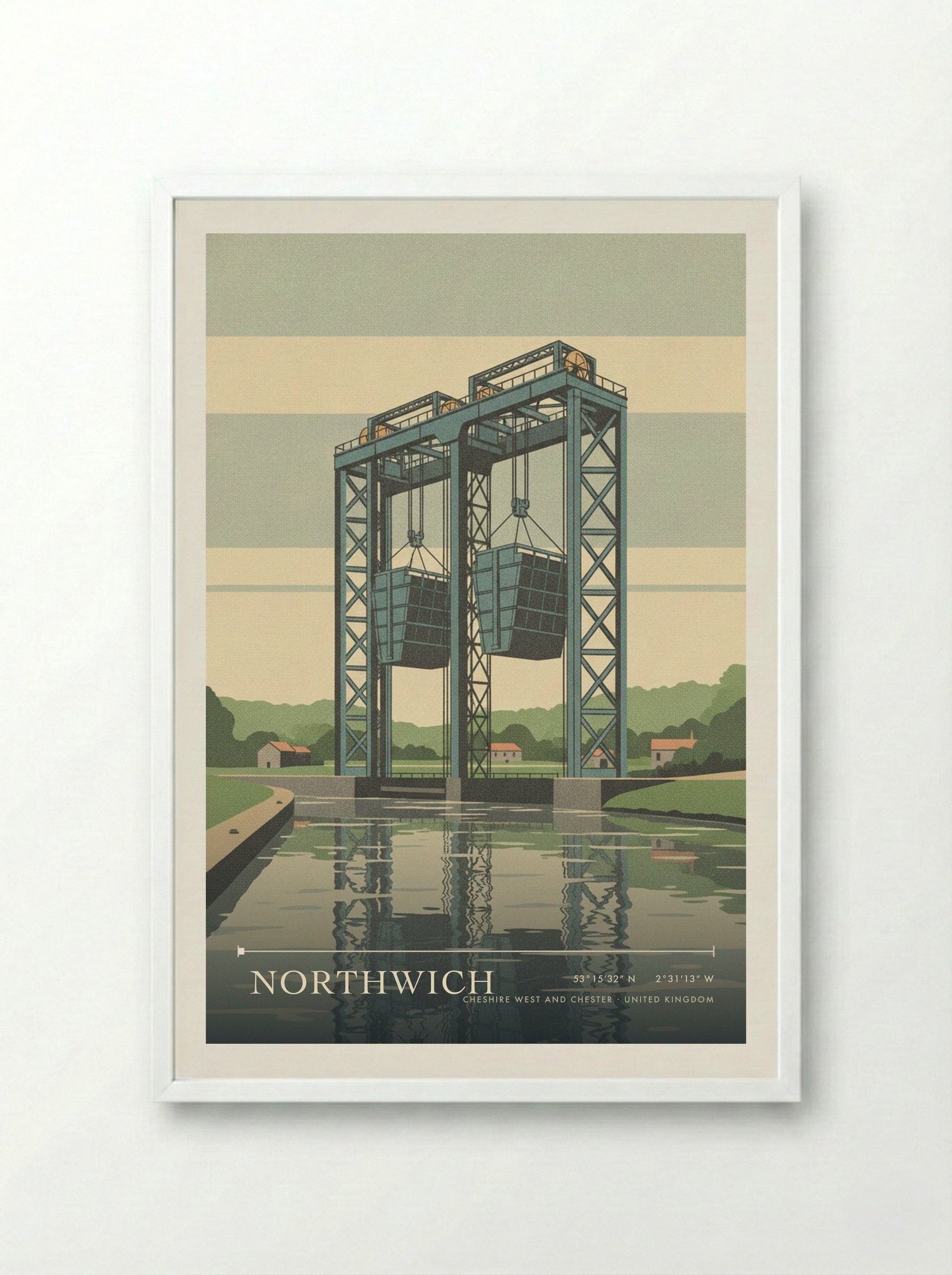 Northwich Cheshire West and Chester United Kingdom Travel Poster - Framed Print White