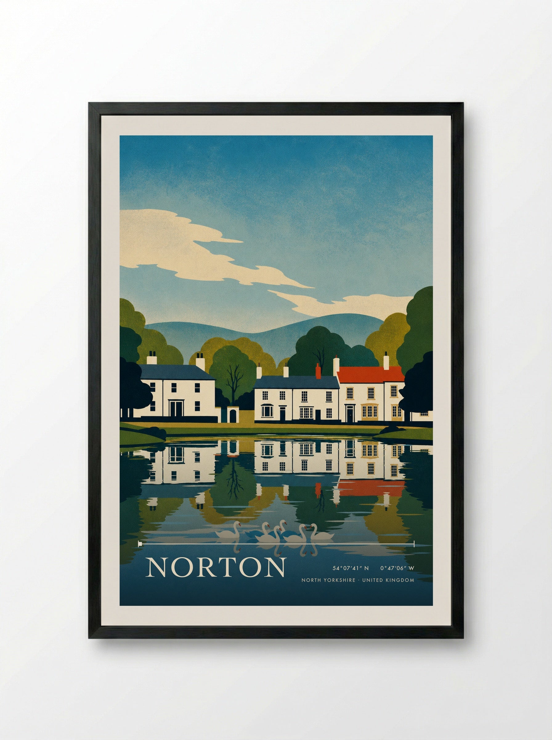 Norton North Yorkshire United Kingdom Travel Poster - Framed Print Black