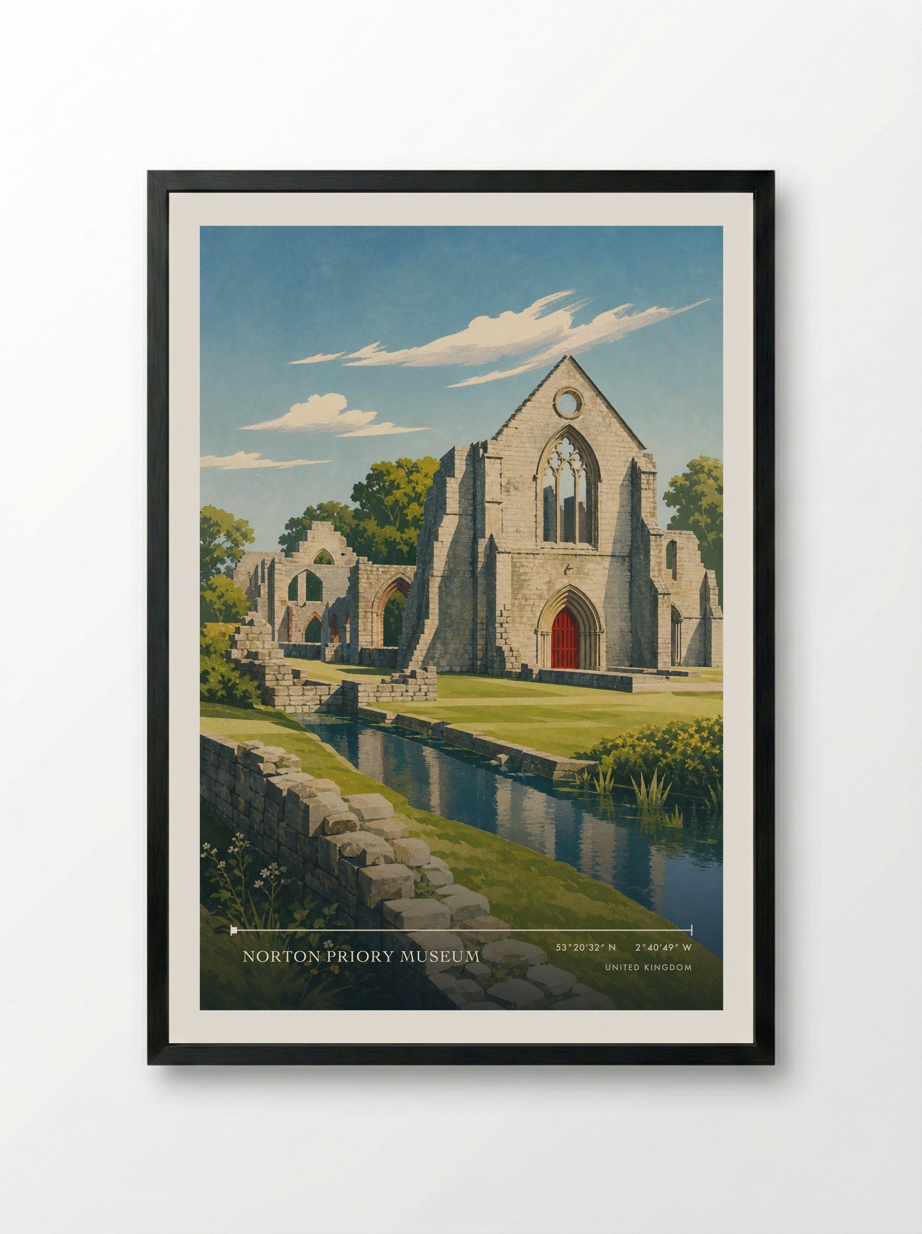 Norton Priory Museum United Kingdom Travel Poster - Framed Print Black