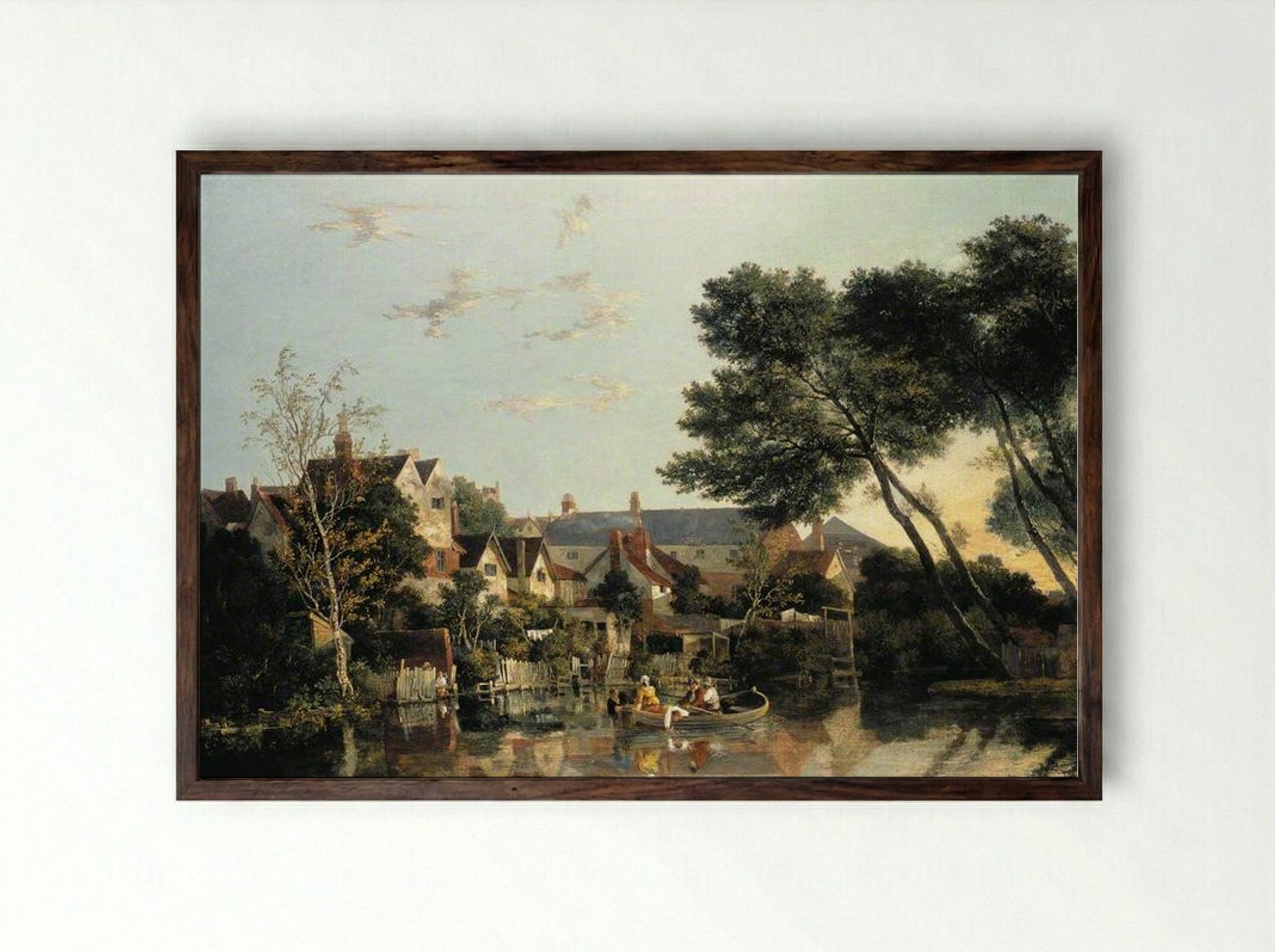 Norwich River: Afternoon - John Crome - Framed Print Dark Wood