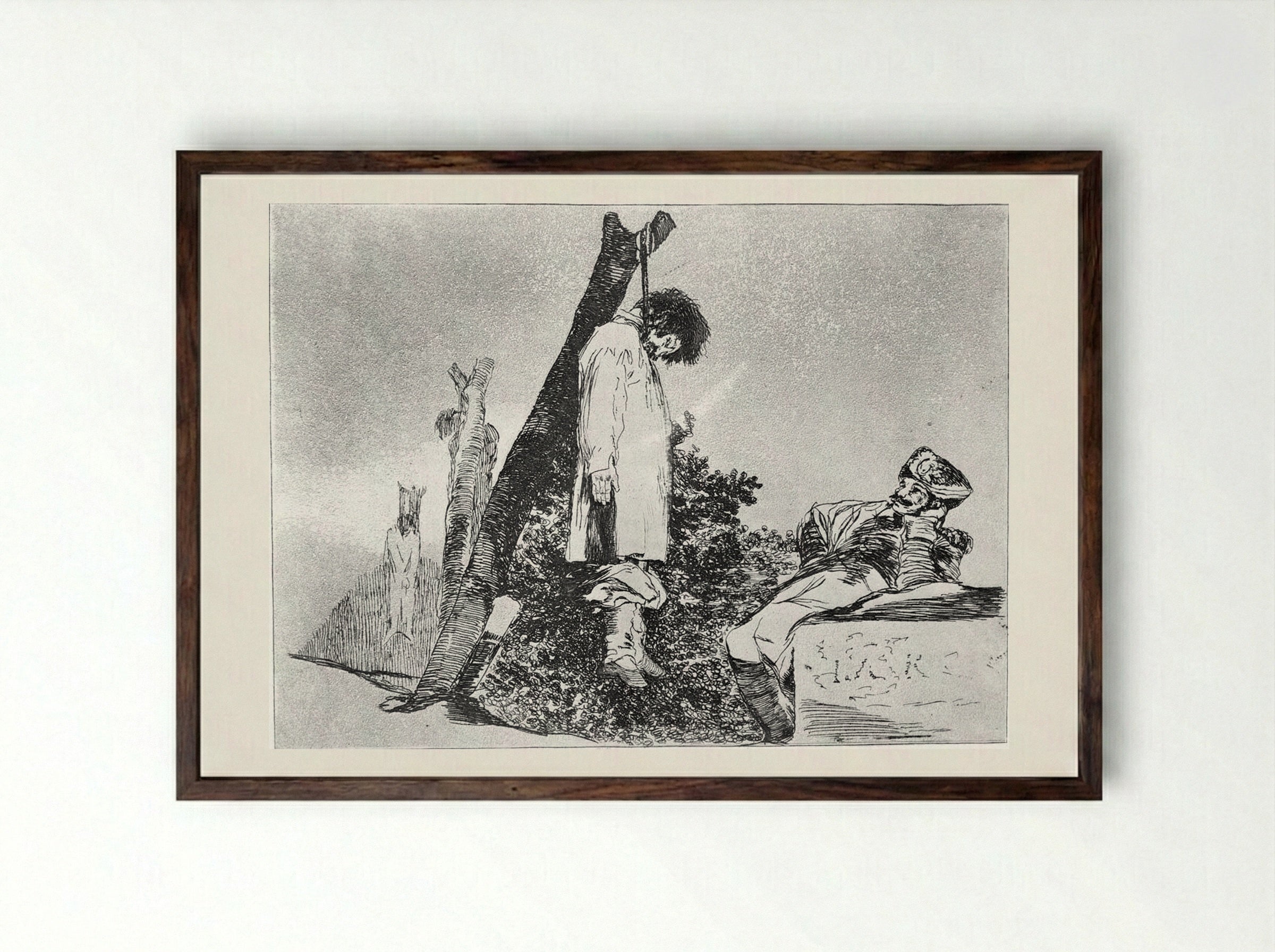 Not [in this case] either - Francisco José de Goya y Lucientes - Framed Print Dark Wood