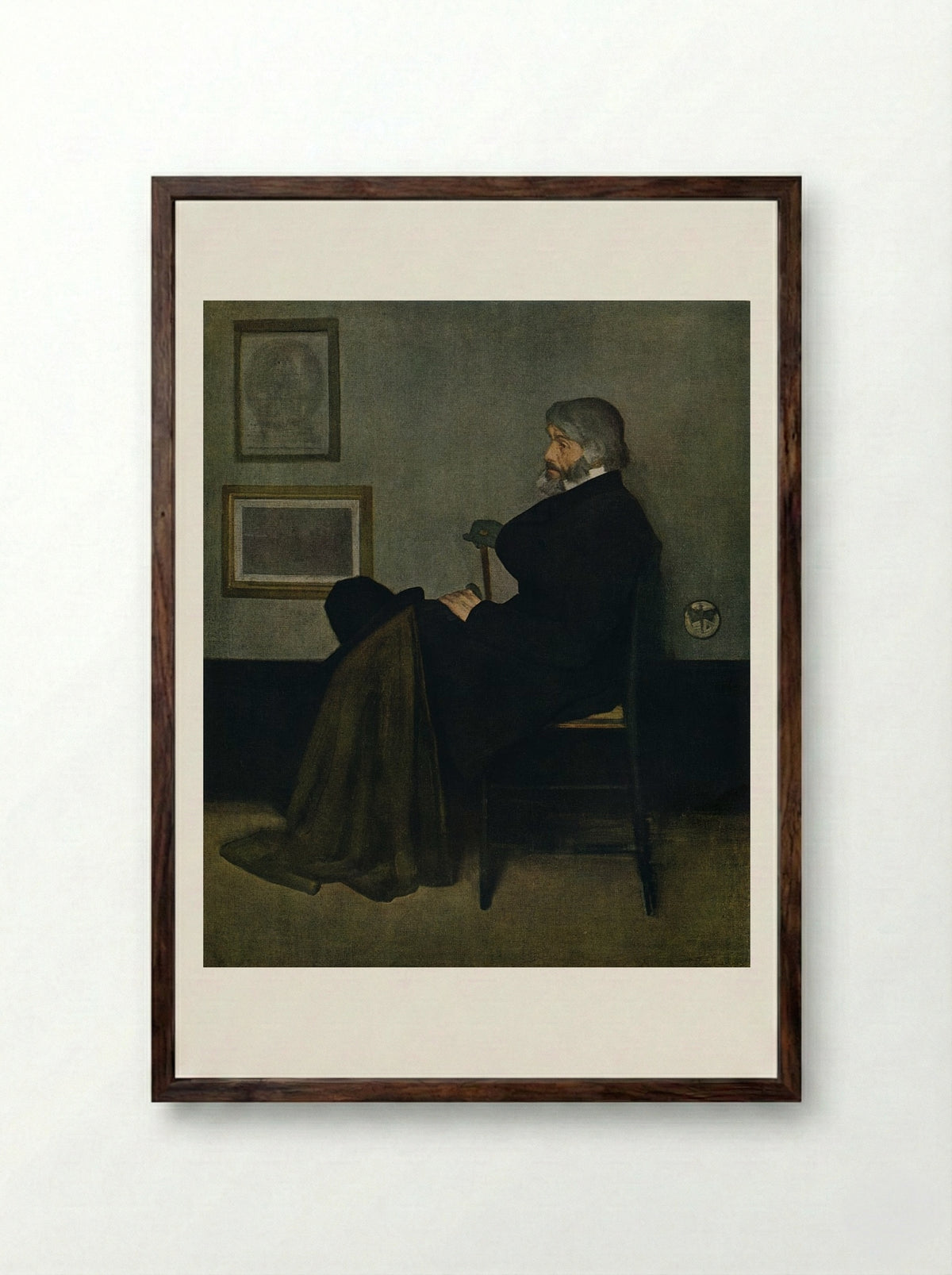 Note in Black and Grey - James Abbott McNeill Whistler - Framed Print Dark Wood