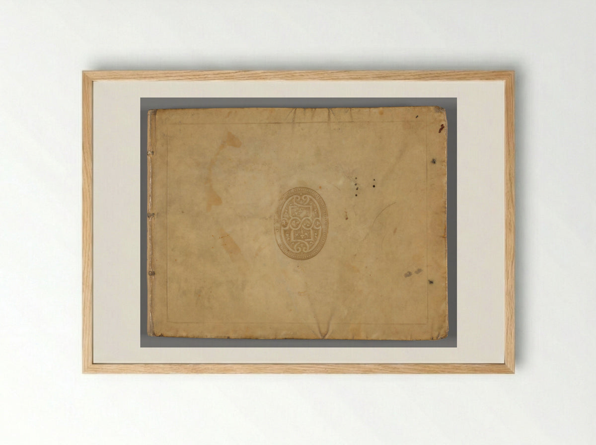 Notebook with Calligraphy and Allegorical Drawings - Paulus de Kempenaer - Framed Print Wood