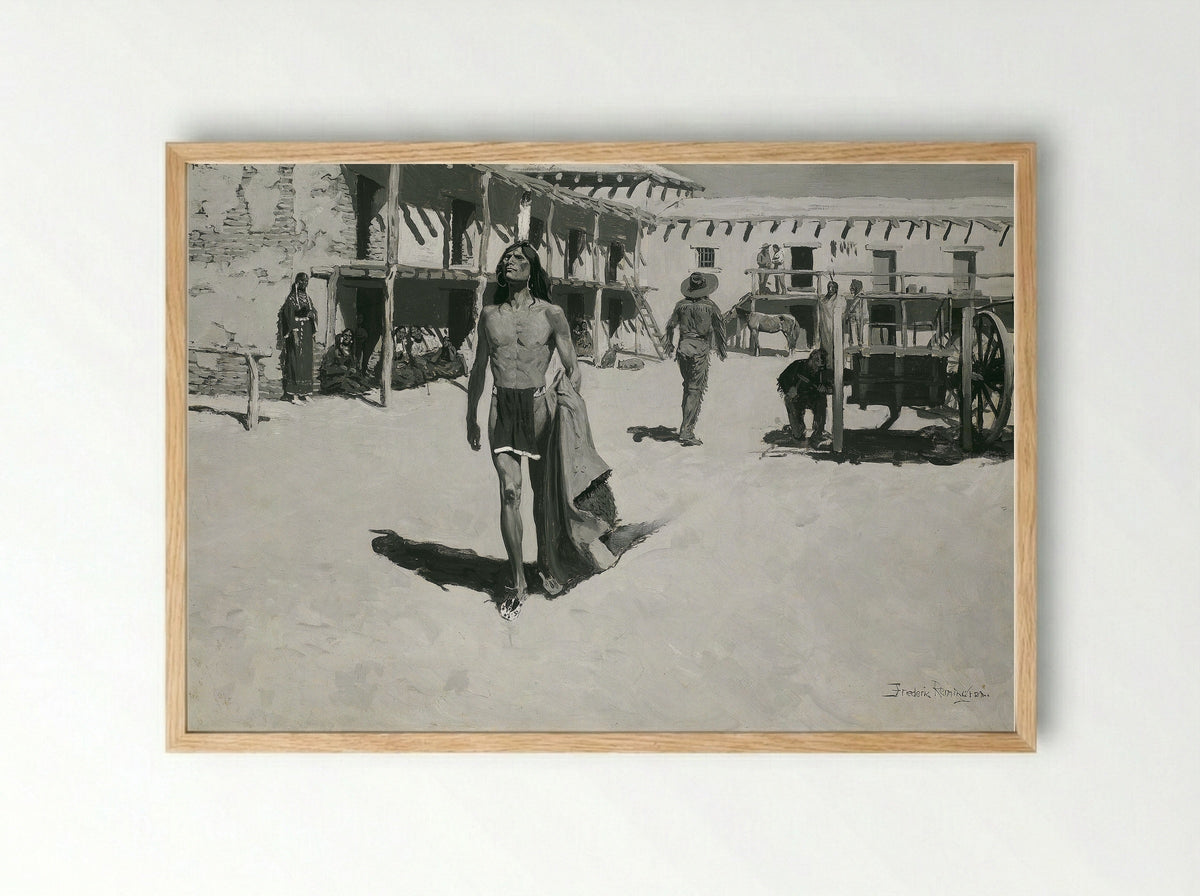 Nothing But Cheerful Looks Followed the Bat - Frederic Remington - Framed Print Wood