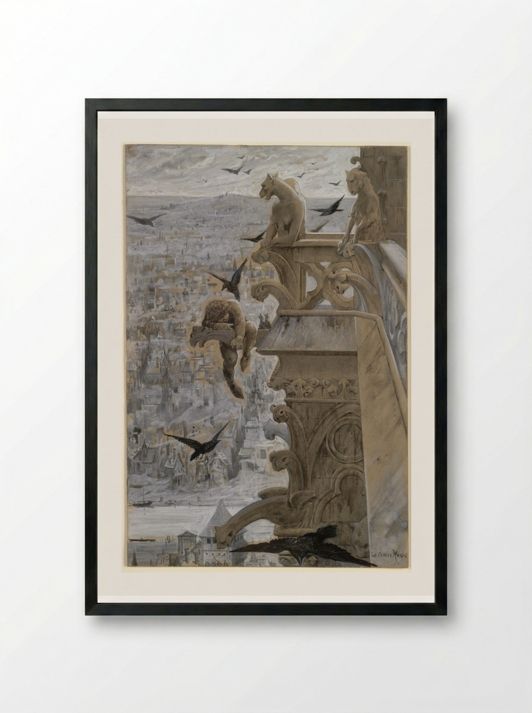 Notre-Dame de Paris - Luc-Olivier Merson - Framed Print Black