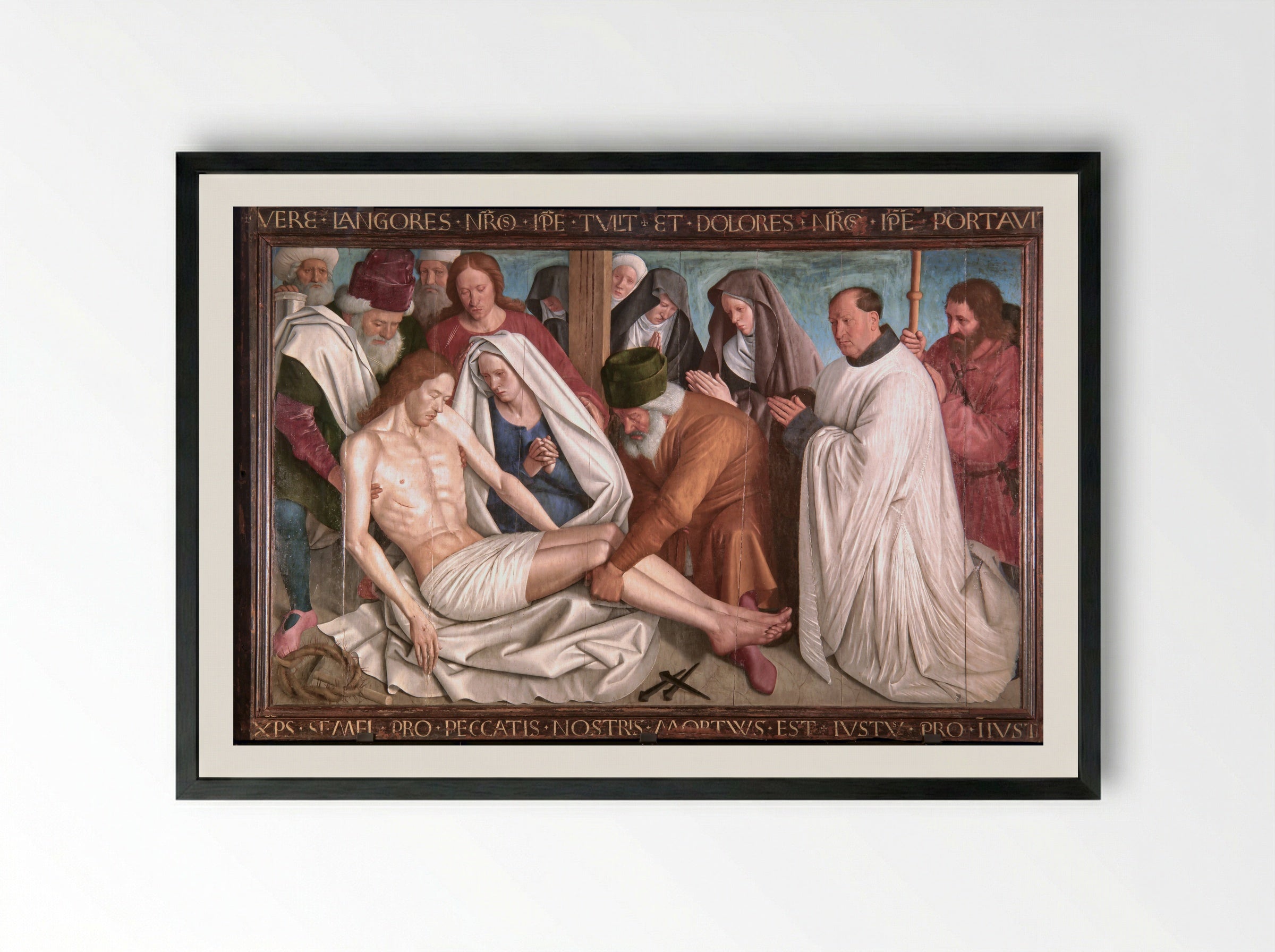 Nouans Pieta - Jean Fouquet - Framed Print Black