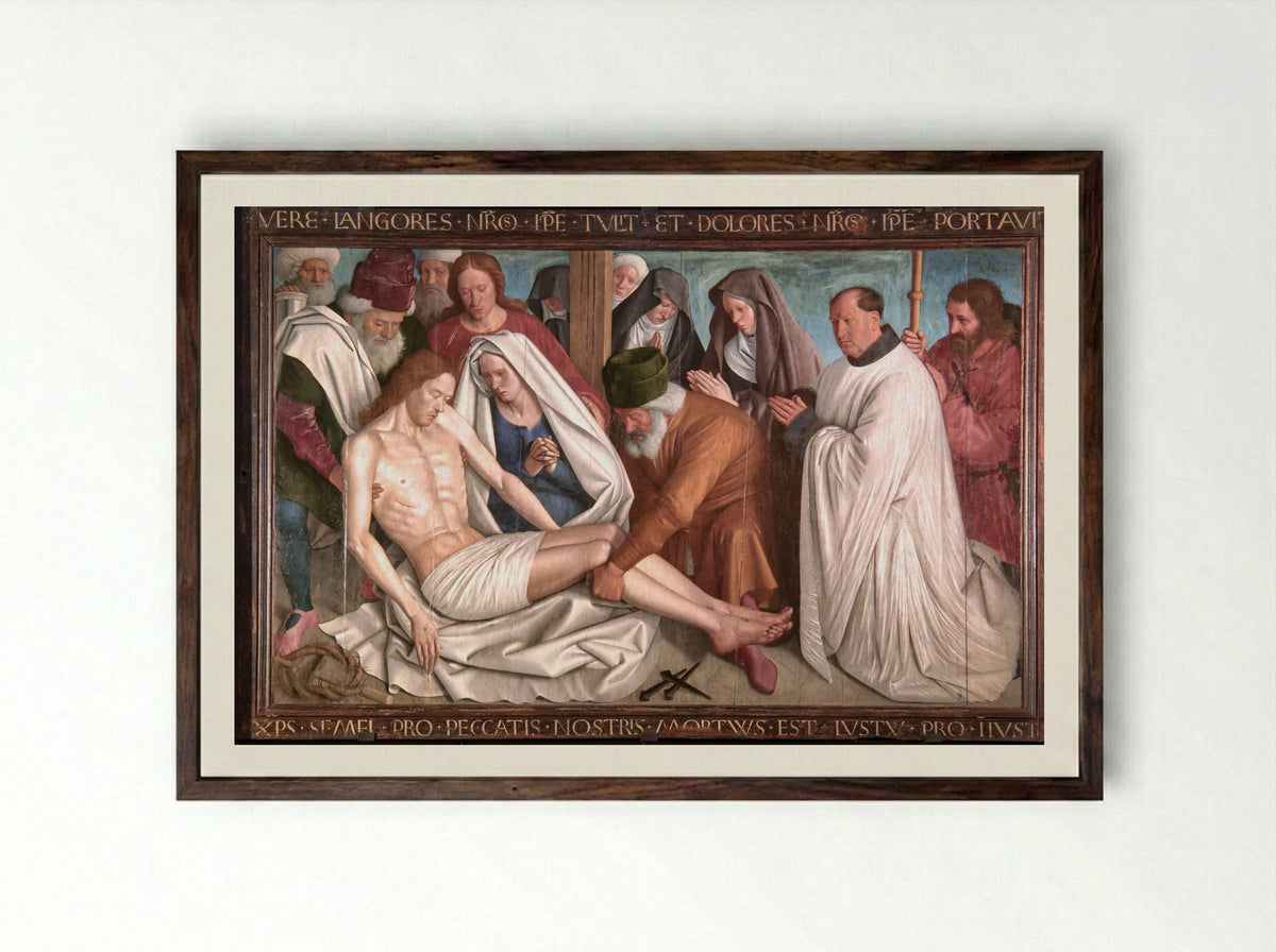 Nouans Pieta - Jean Fouquet - Framed Print Dark Wood