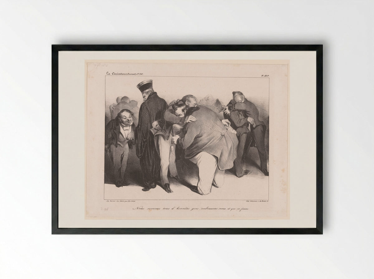 Nous sommes tous d'honnêtes gens - Honoré Daumier - Framed Print Black