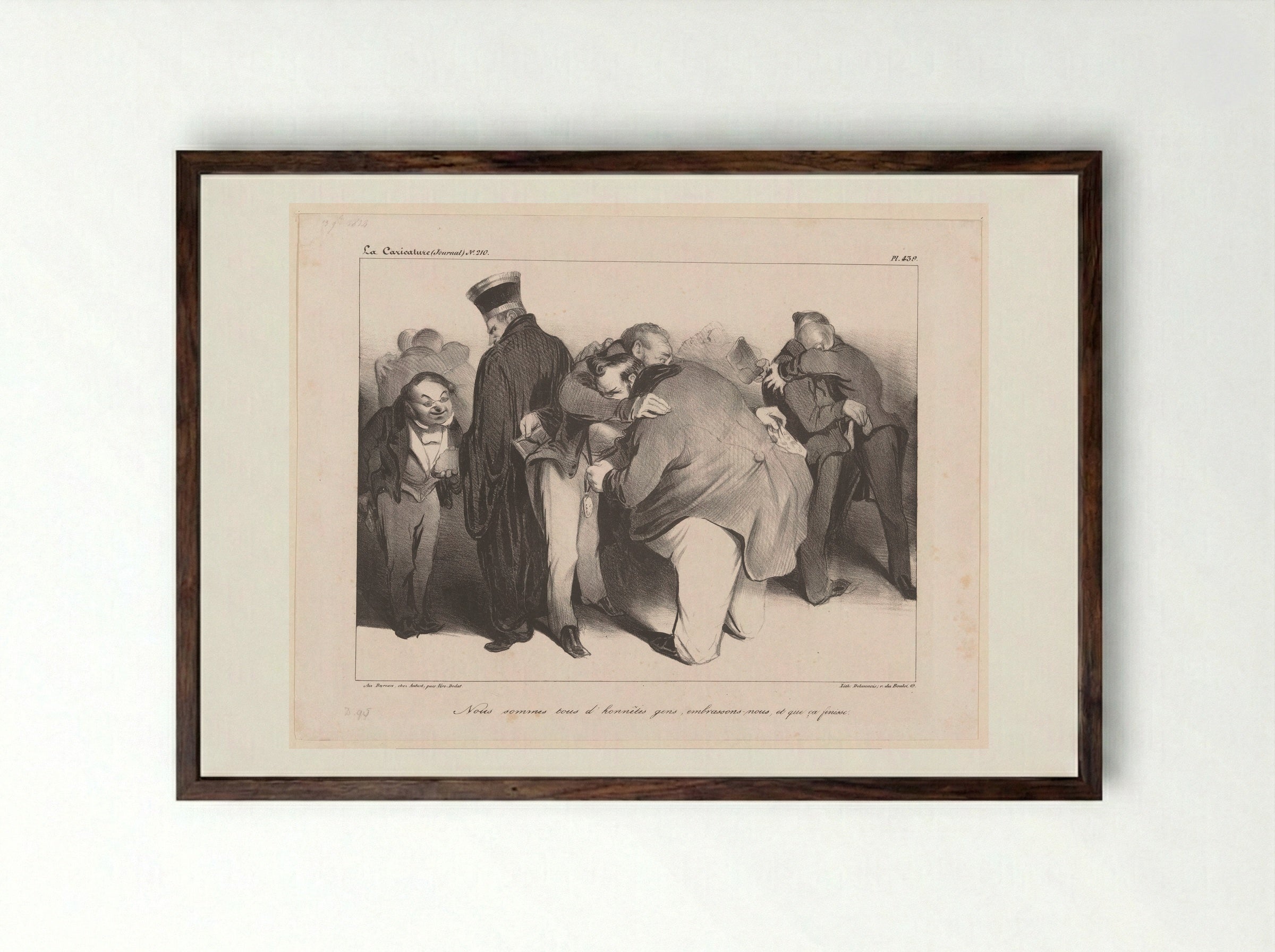 Nous sommes tous d'honnêtes gens - Honoré Daumier - Framed Print Dark Wood
