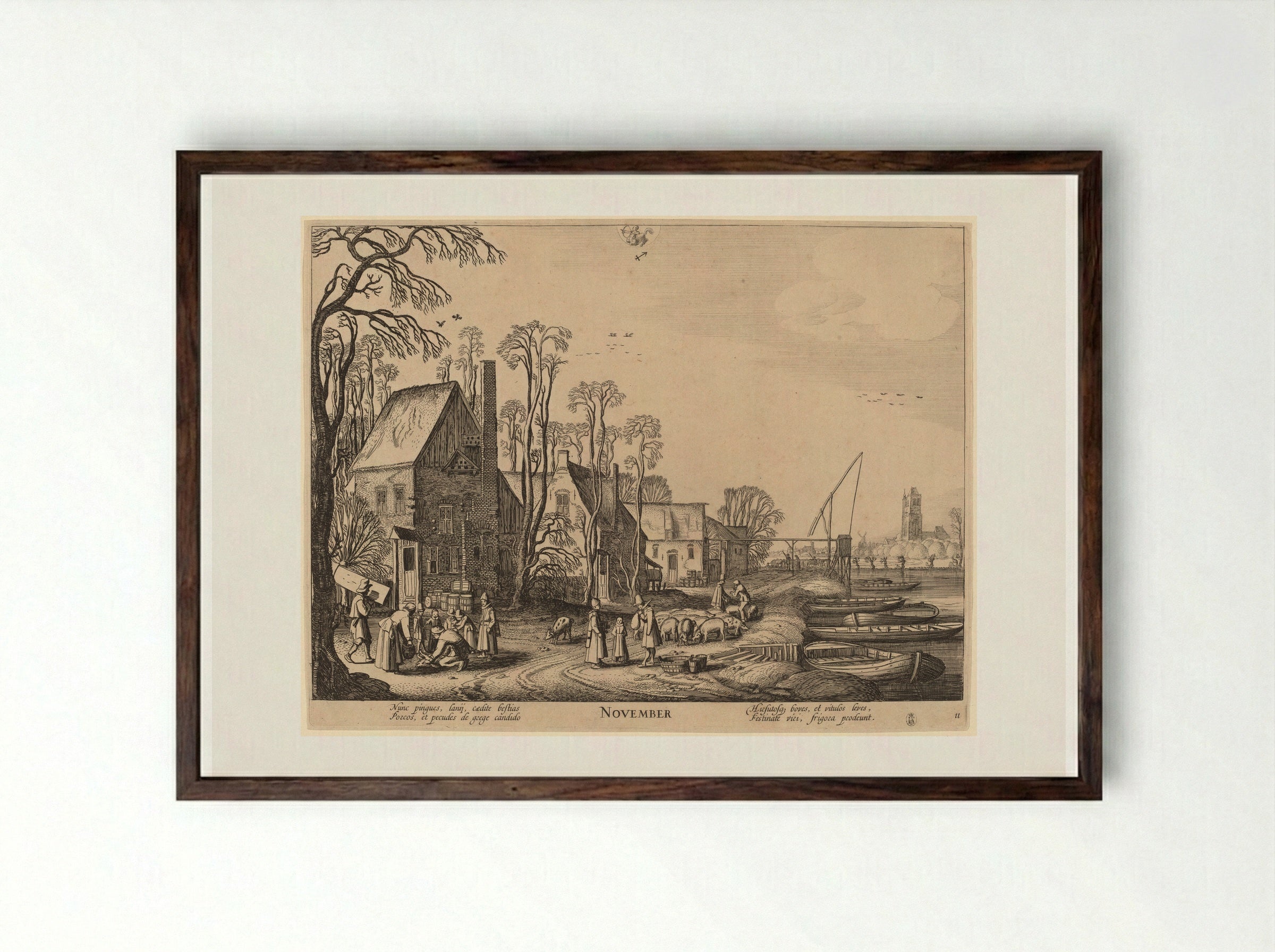 November - Jan van de Velde II - Framed Print Dark Wood