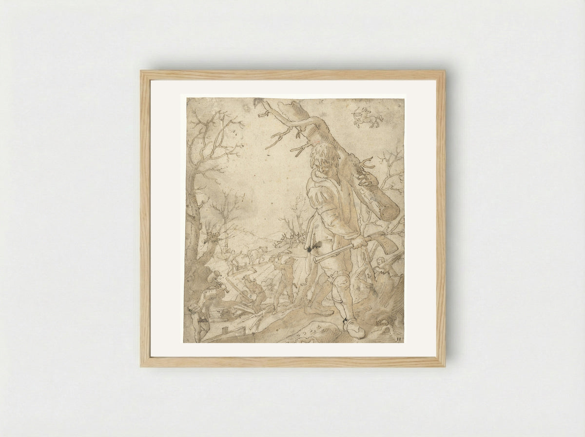 November - Monogrammist JH of JHE - Framed Print Wood