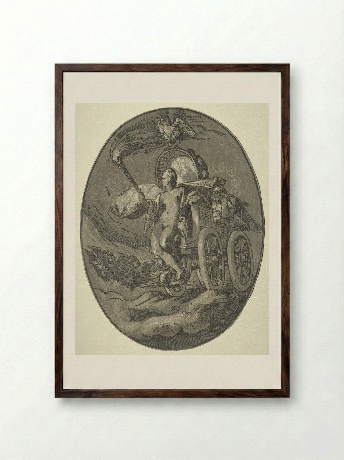 Nox - Hendrick Goltzius - Framed Print Dark Wood