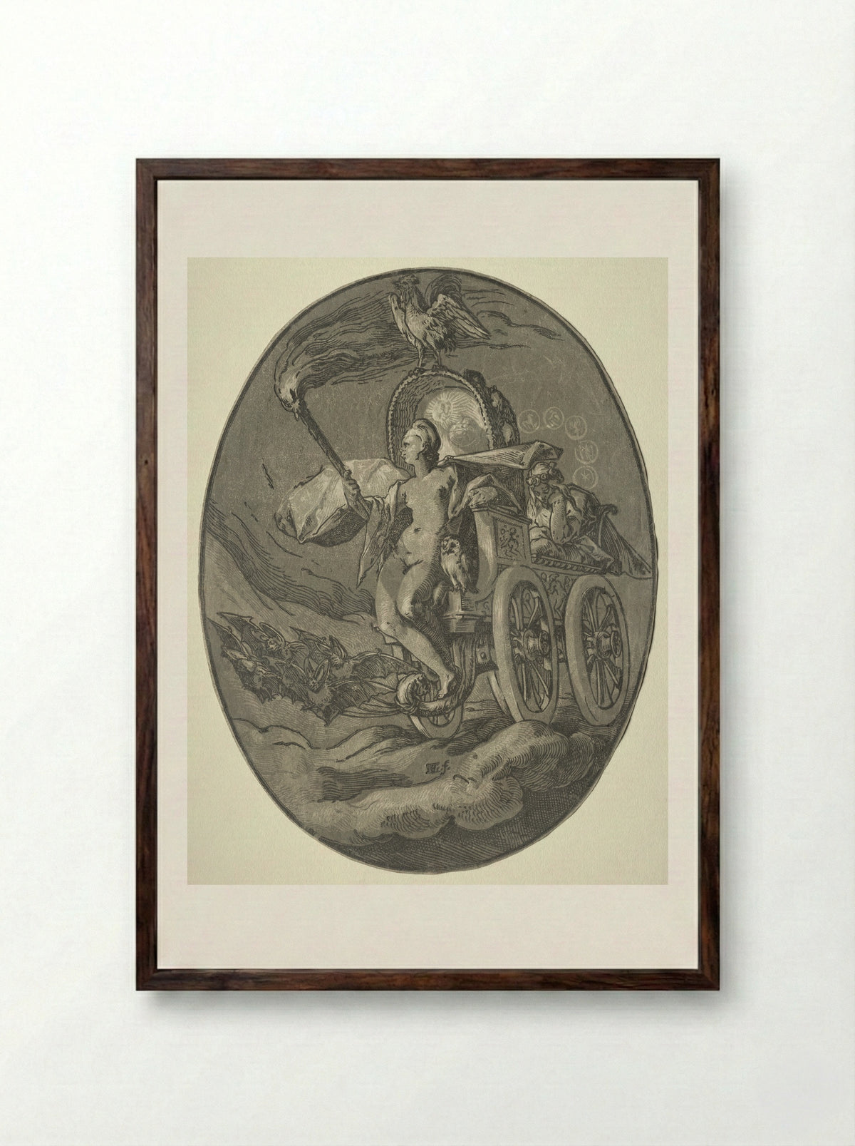 Nox - Hendrick Goltzius - Framed Print Dark Wood