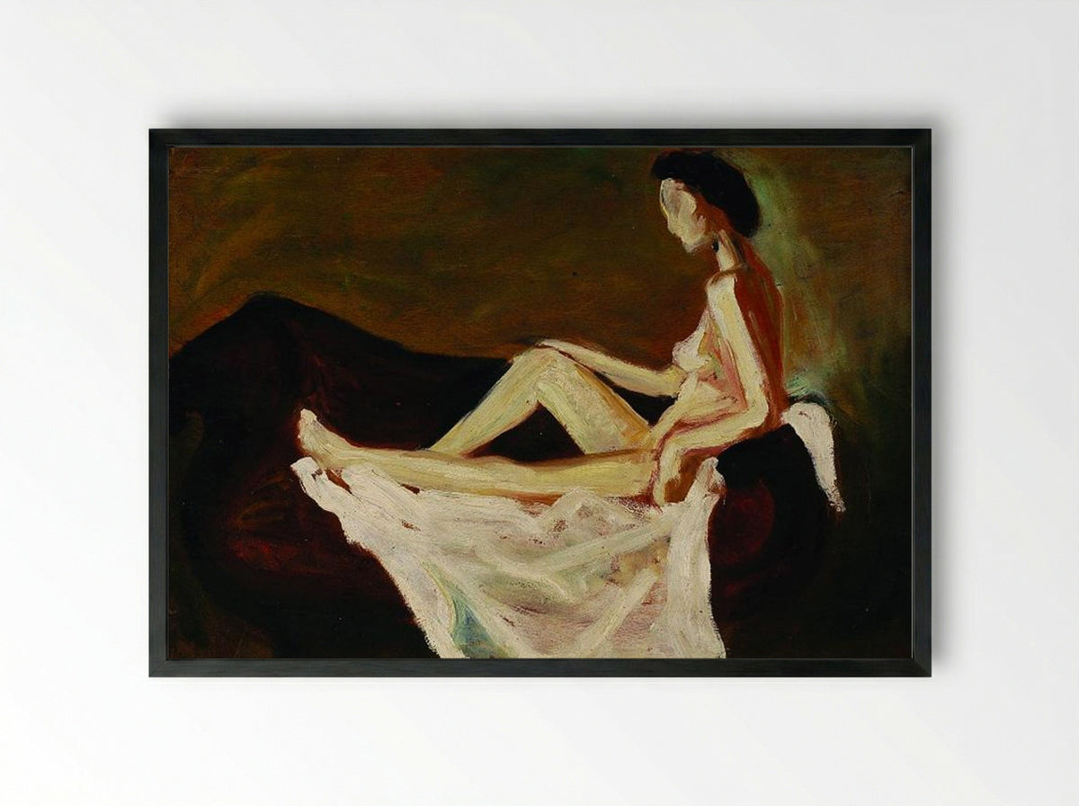 Nu feminino - Mario Eloy - Framed Print Black