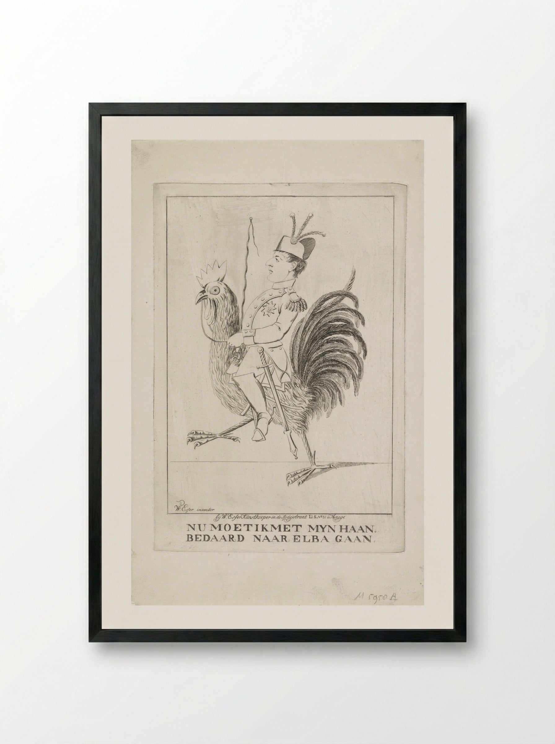 Nu moet ik met myn Haan, bedaard naar Elba gaan - Wijnand Esser - Framed Print Black