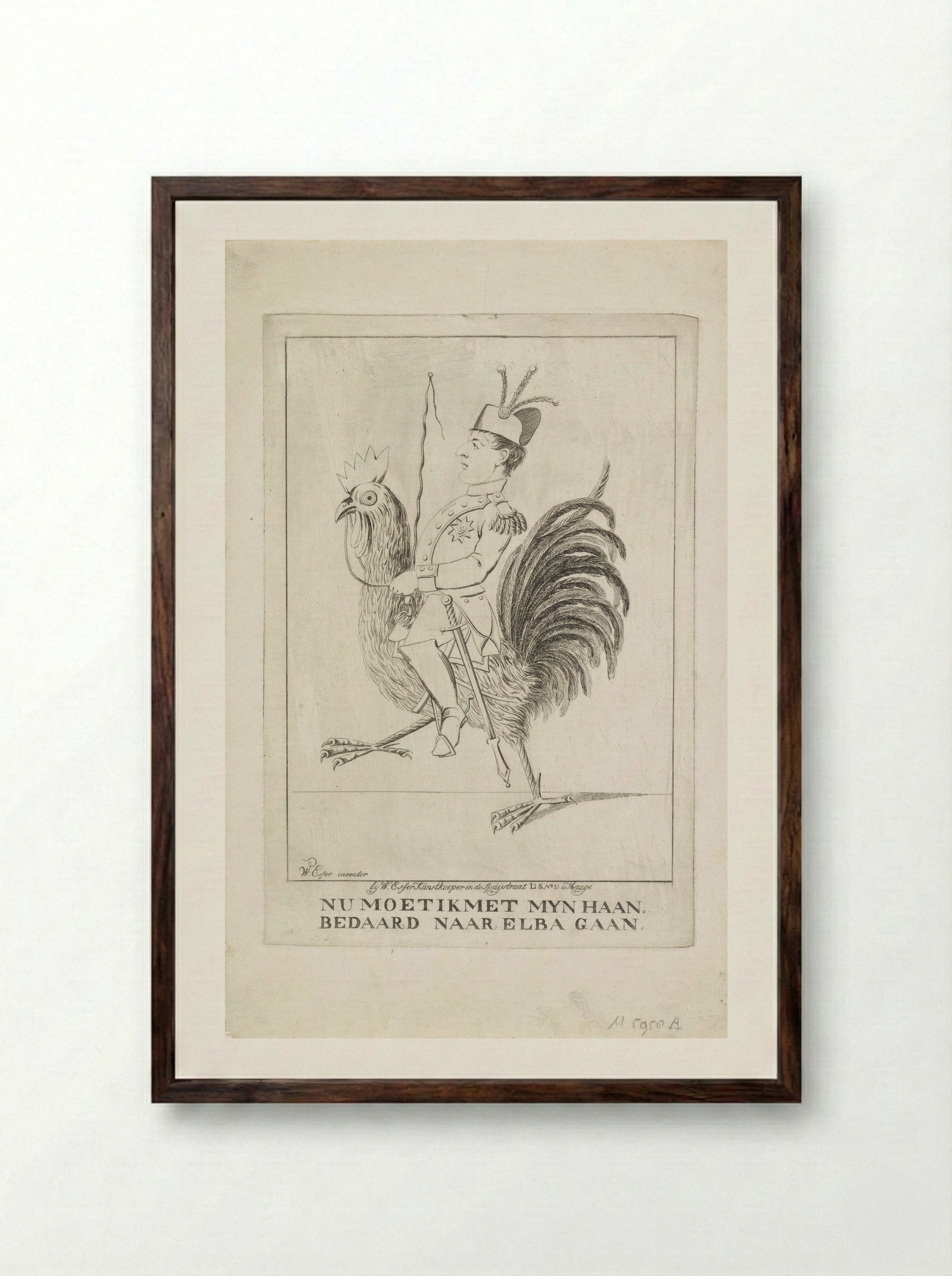 Nu moet ik met myn Haan, bedaard naar Elba gaan - Wijnand Esser - Framed Print Dark Wood