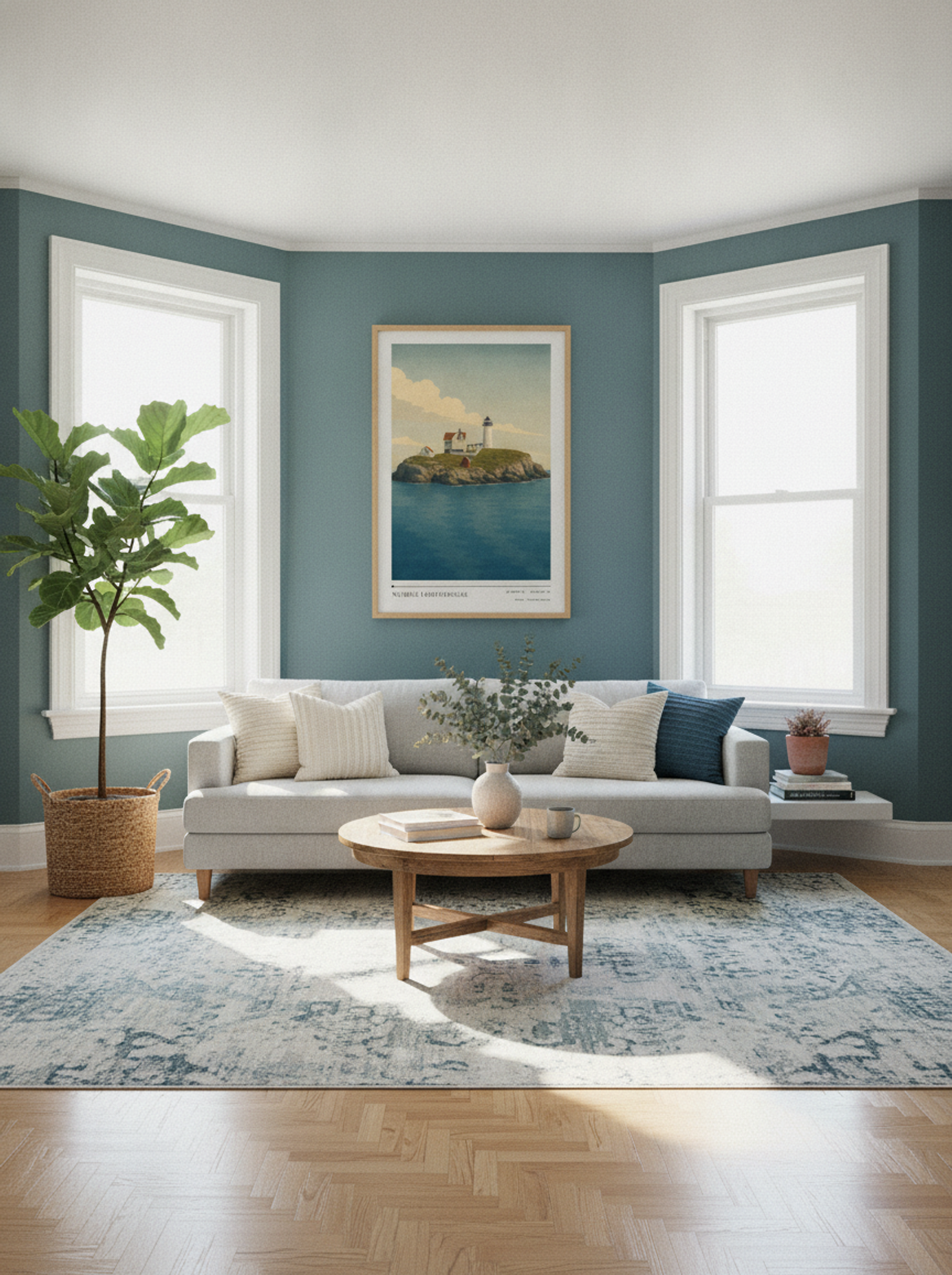 Nubble Lighthouse Travel Poster Artwork - Lifestyle