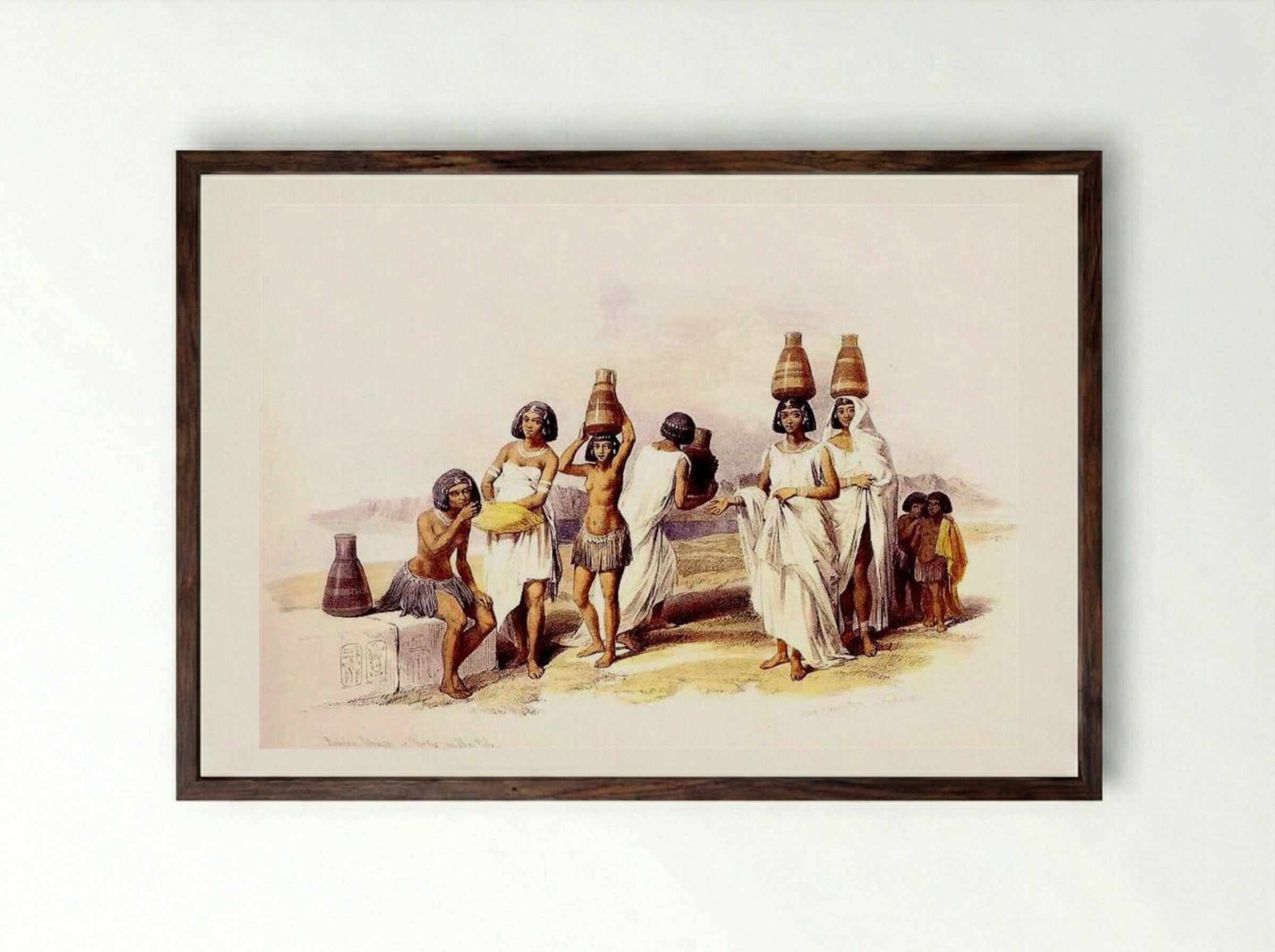 Nubian Women at Korti - David Roberts - Framed Print Dark Wood