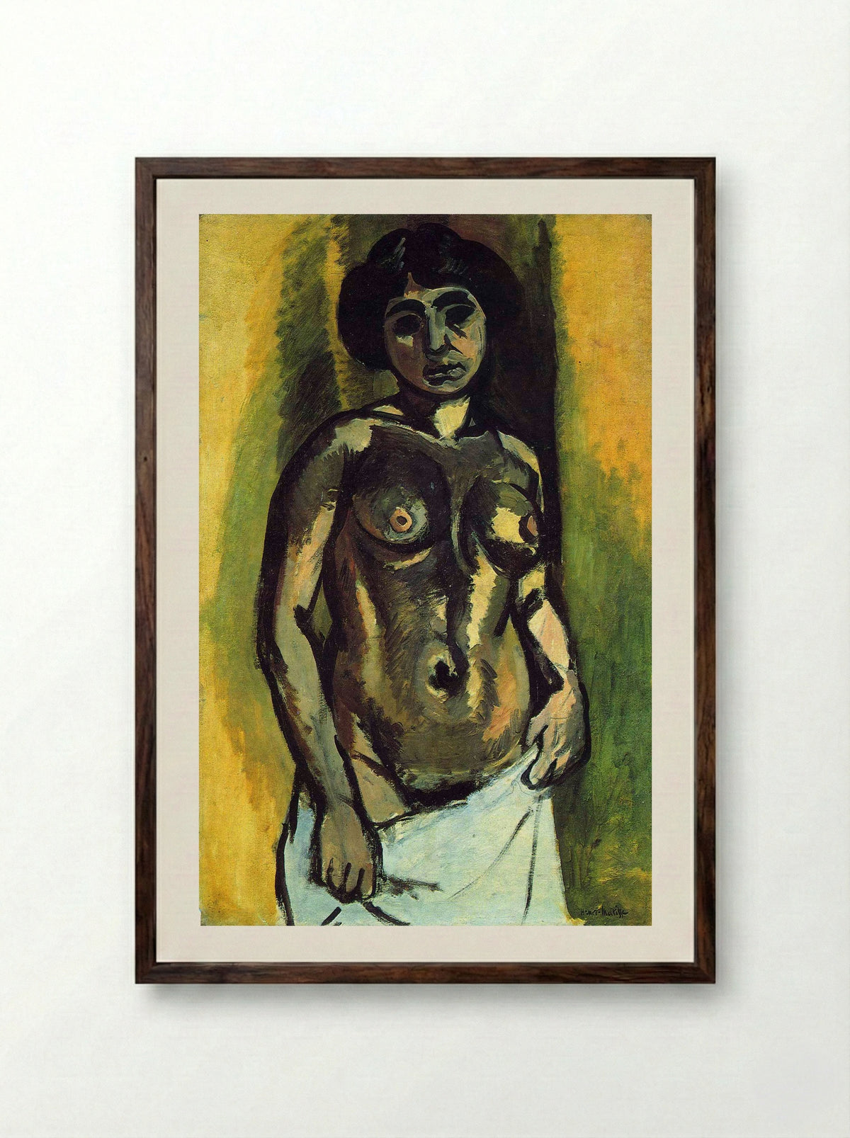 Nude (Black and Gold) - Henri Matisse - Framed Print Dark Wood