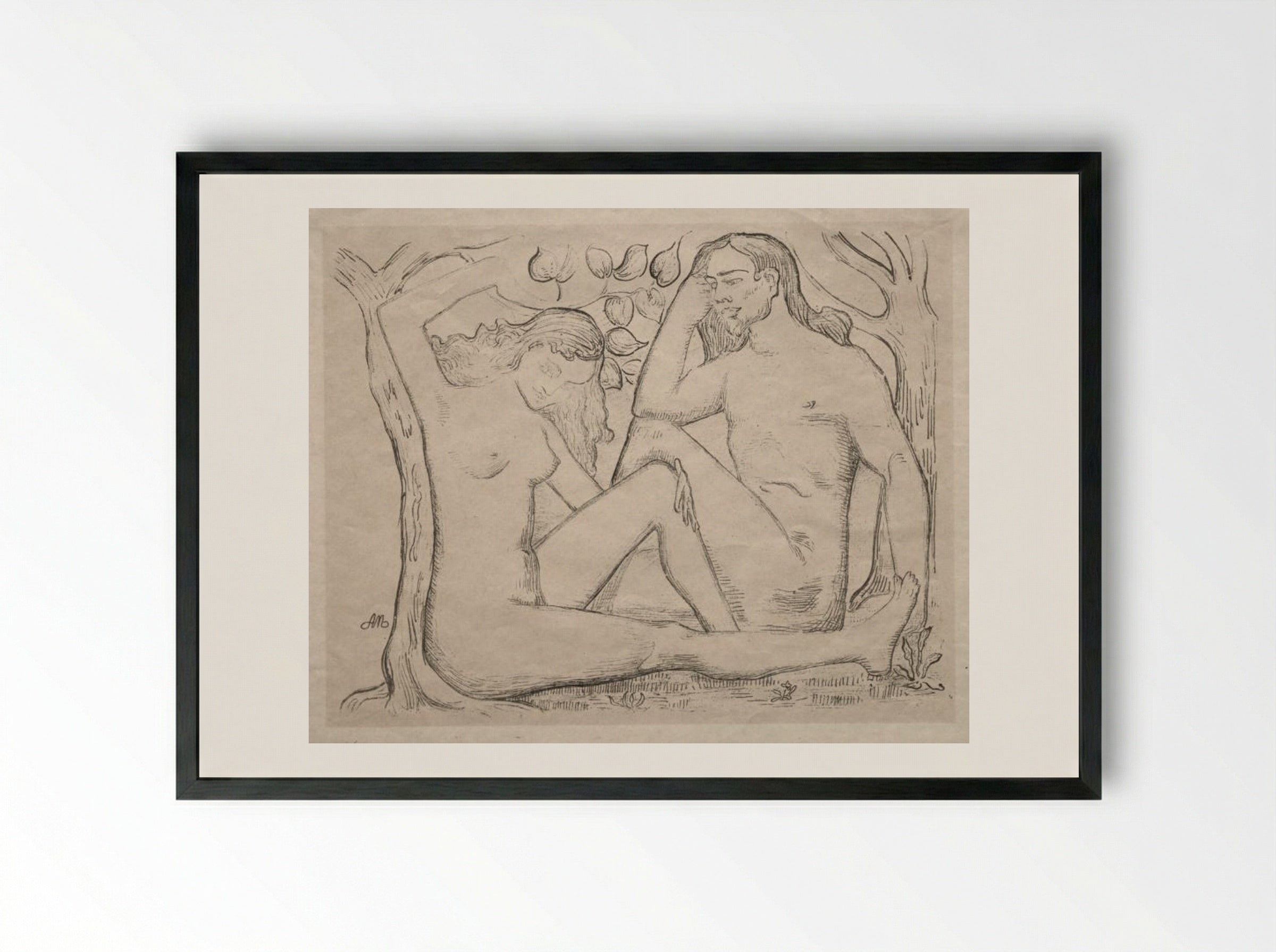 Nude Man and Woman - Aristide Maillol - Framed Print Black