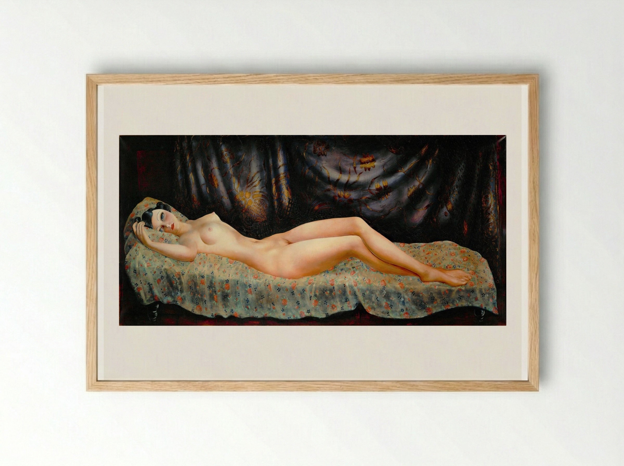 Nude Portrait of Arletty - Moïse Kisling - Framed Print Wood