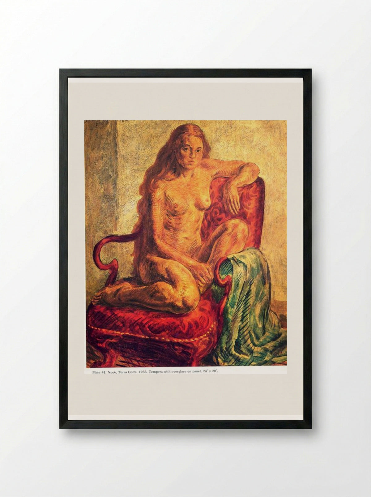 Nude, Terra Cotta - John French Sloan - Framed Print Black