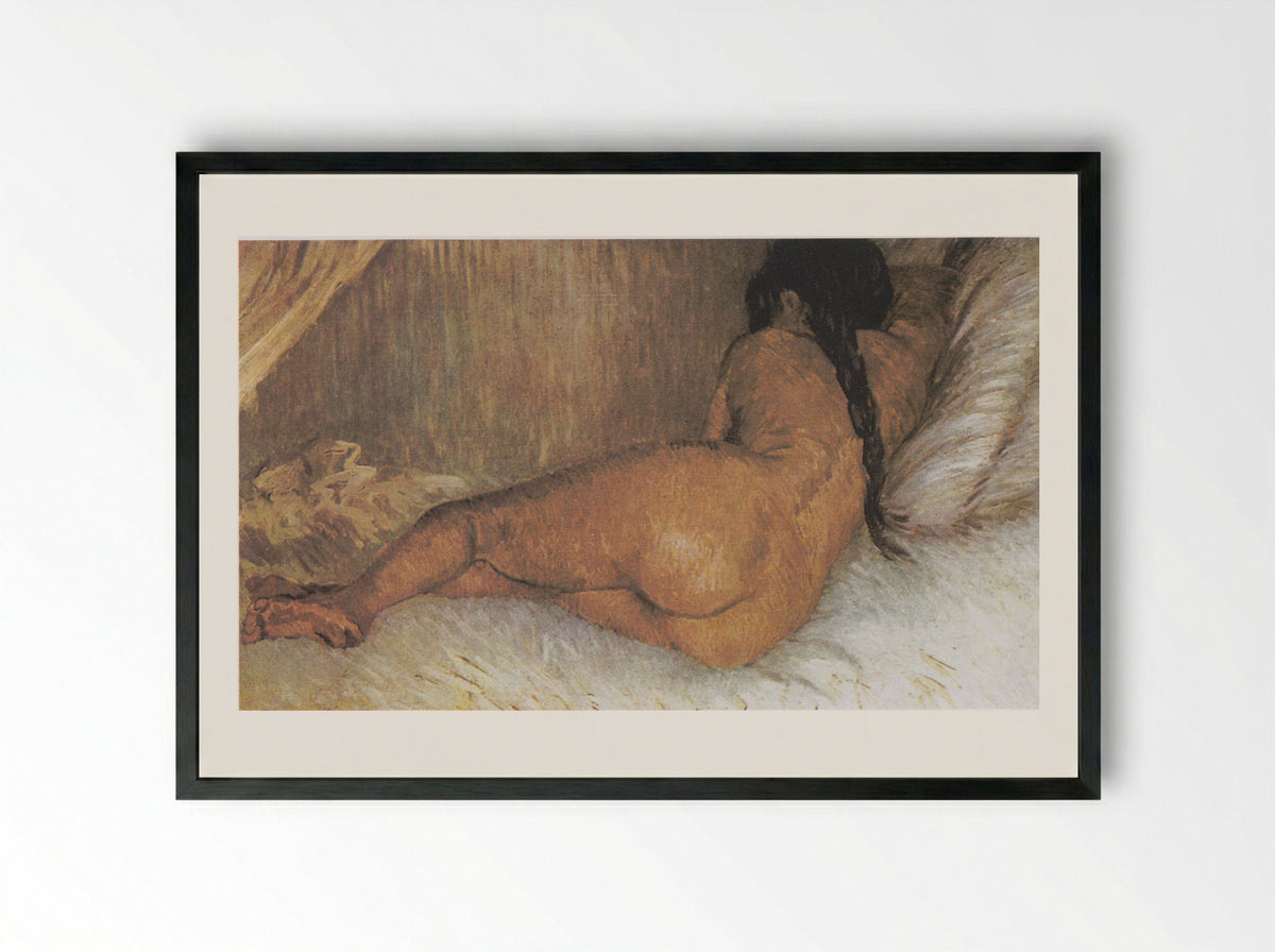 Nude Woman Reclining, Seen from the Back - Vincent van Gogh - Framed Print Black