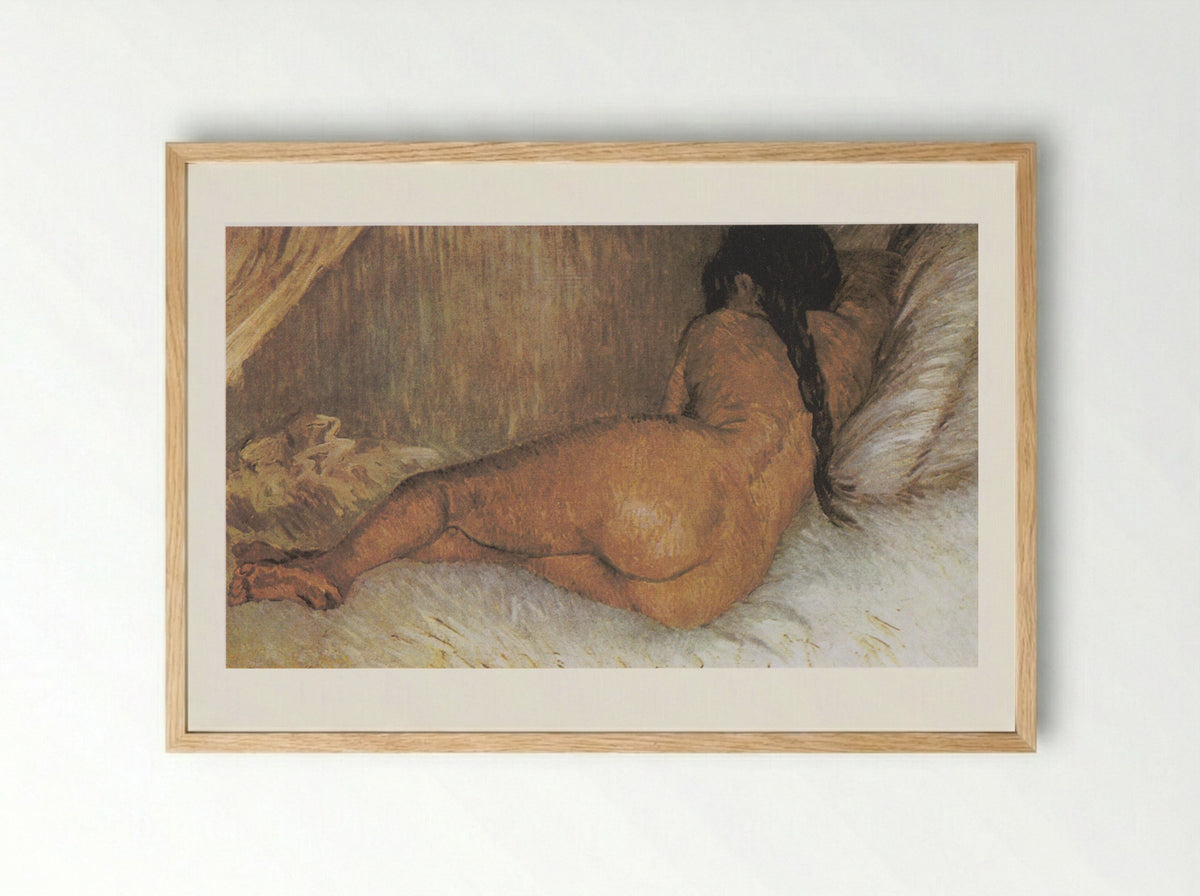 Nude Woman Reclining, Seen from the Back - Vincent van Gogh - Framed Print Wood