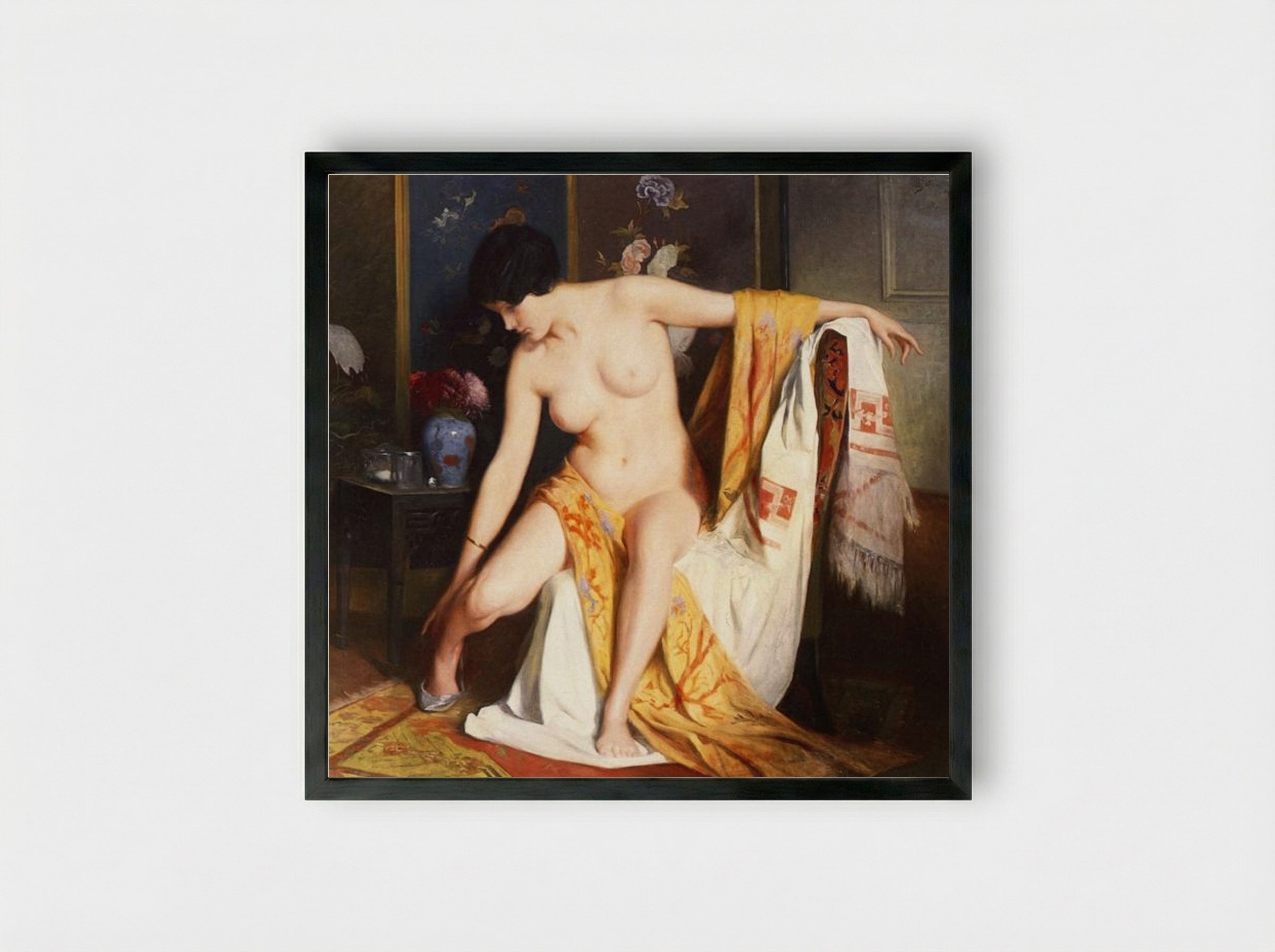 Nude in an Interior - Julius LeBlanc Stewart - Framed Print Black